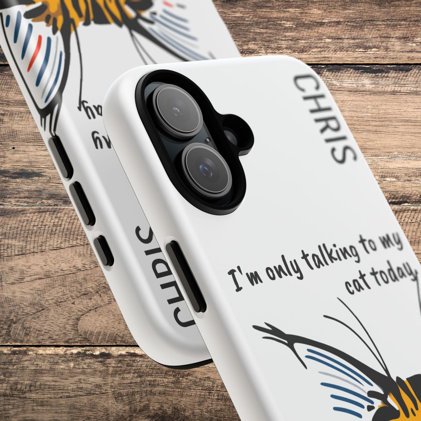 Personalized Cat iPhone Case, "Im only talking to my cat today", Unique Pet Lover Gift,