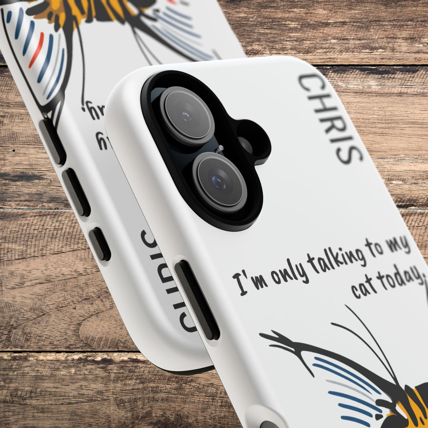 Personalized Cat iPhone Case, "Im only talking to my cat today", Unique Pet Lover Gift,