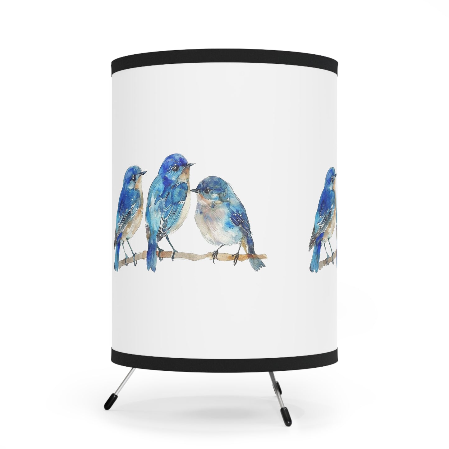Bluebird Desk Lamp on Low Profile Tripod, Cute Decorator Bluebird Accent Lamp