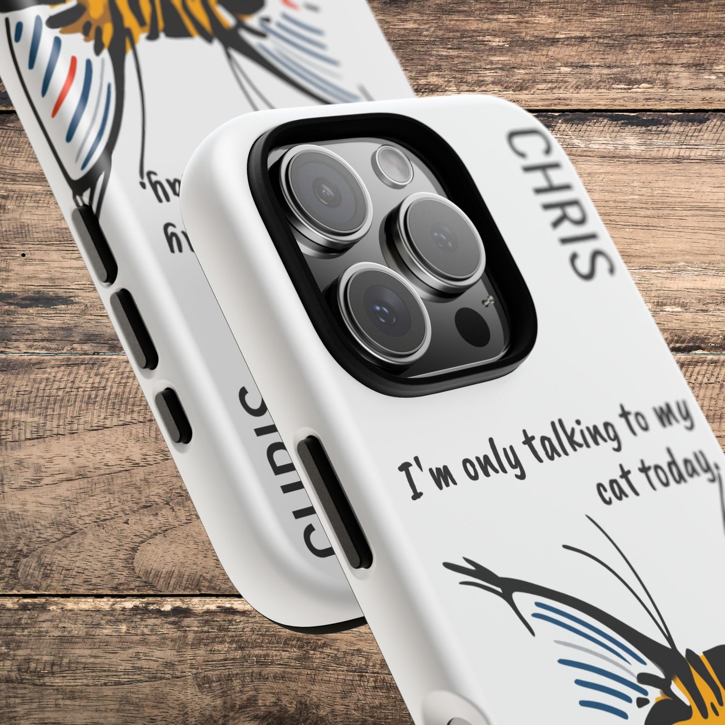 Personalized Cat iPhone Case, "Im only talking to my cat today", Unique Pet Lover Gift,