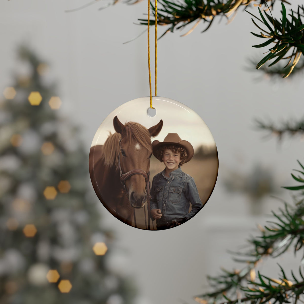 Custom Horse Photo Christmas Ornament – Personalized Keepsake