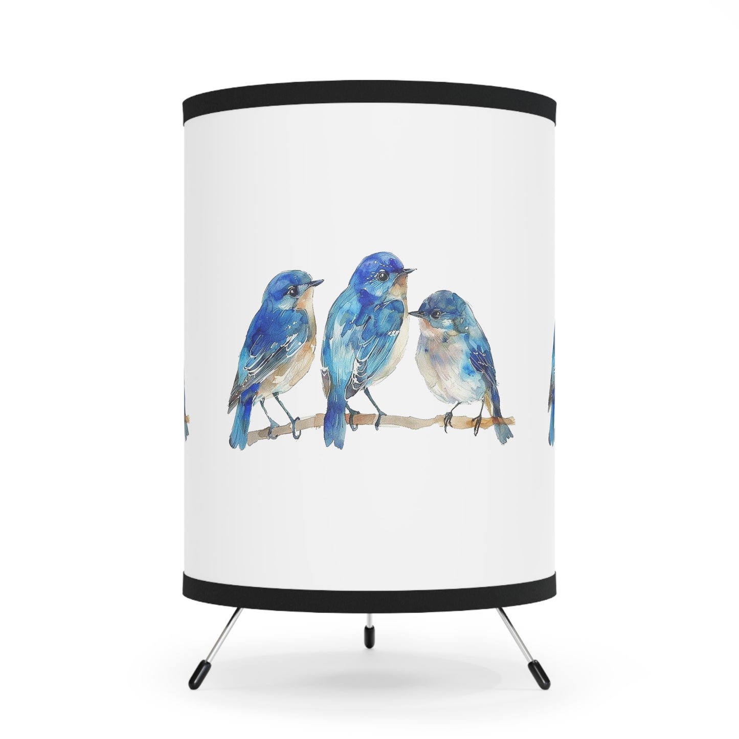 Bluebird Desk Lamp on Low Profile Tripod, Cute Decorator Bluebird Accent Lamp