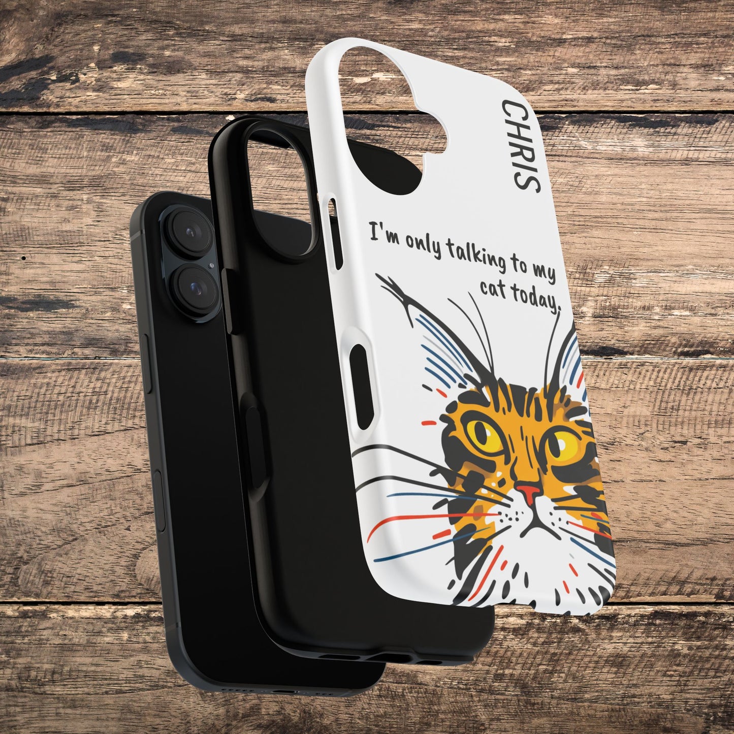 Personalized Cat iPhone Case, "Im only talking to my cat today", Unique Pet Lover Gift,