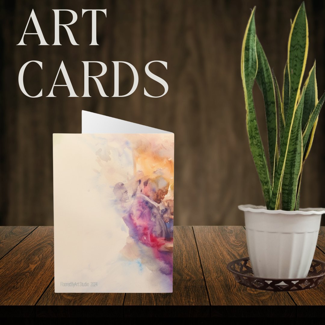 5 Church Chorus Singer Cards, Grandmother Singing Greeting Notecard - Religious - FlooredByArt
