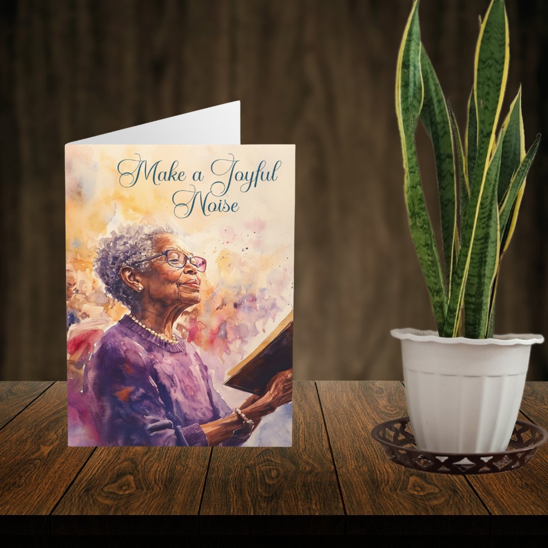 5 Church Chorus Singer Cards, Grandmother Singing Greeting Notecard - Religious - FlooredByArt