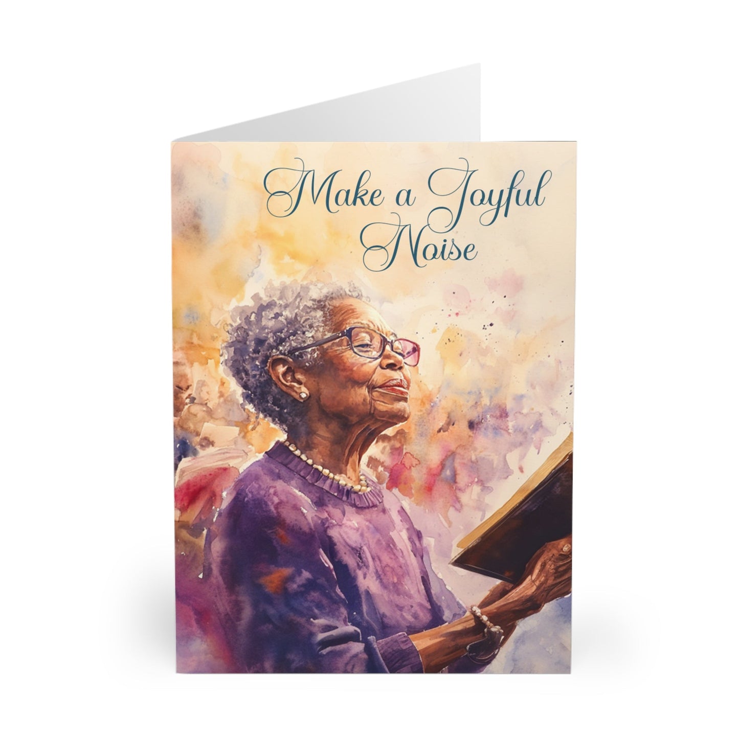 5 Church Chorus Singer Cards, Grandmother Singing Greeting Notecard - Religious - FlooredByArt