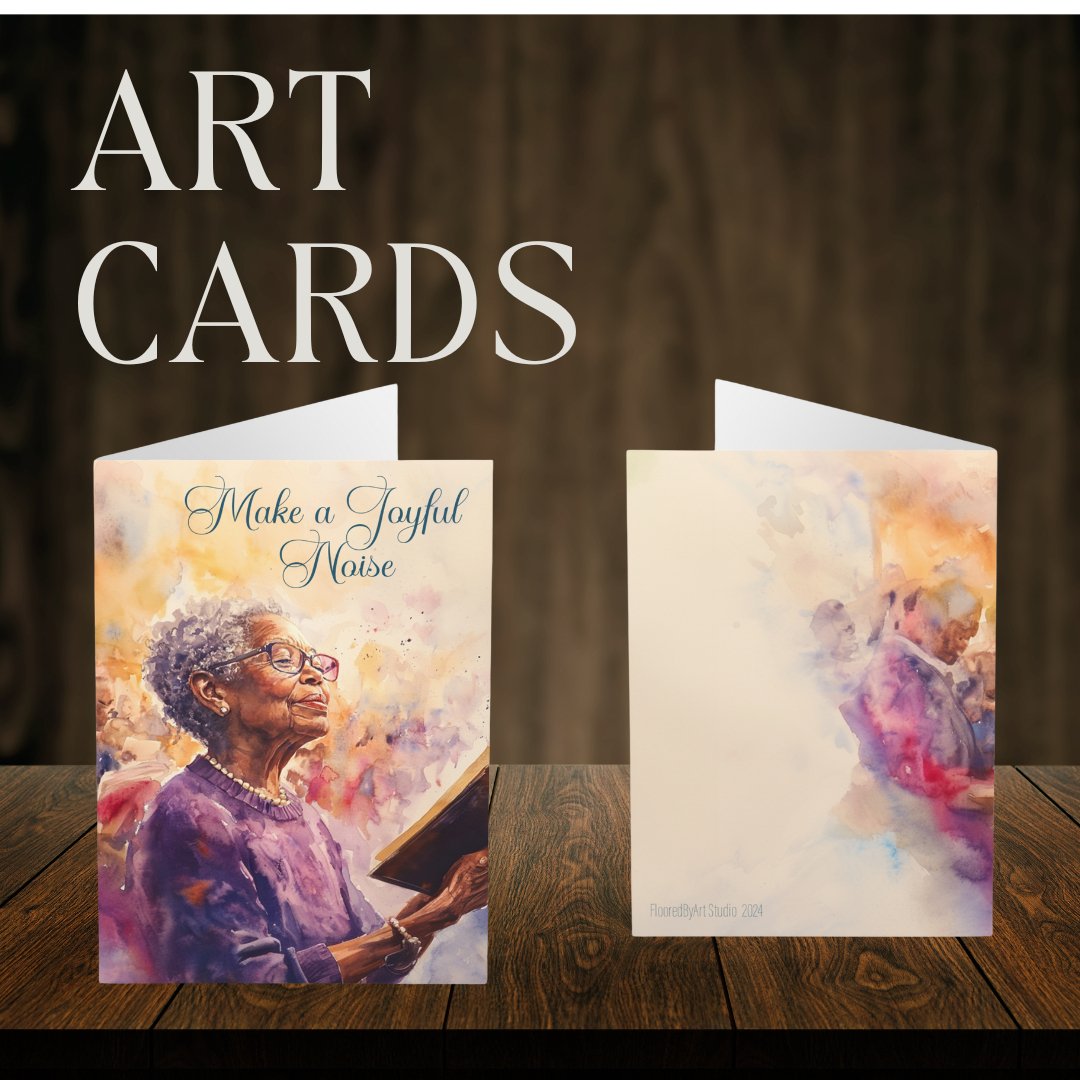5 Church Chorus Singer Cards, Grandmother Singing Greeting Notecard - Religious - FlooredByArt