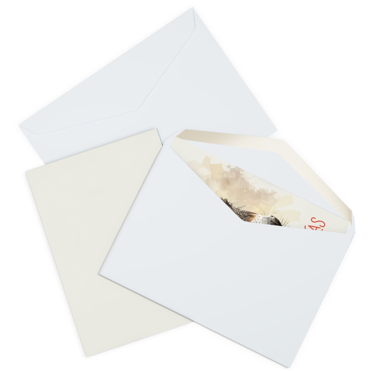 5 Donkey Christmas Card Set, Large Blank Christmas Greeting Cards - FlooredByArt