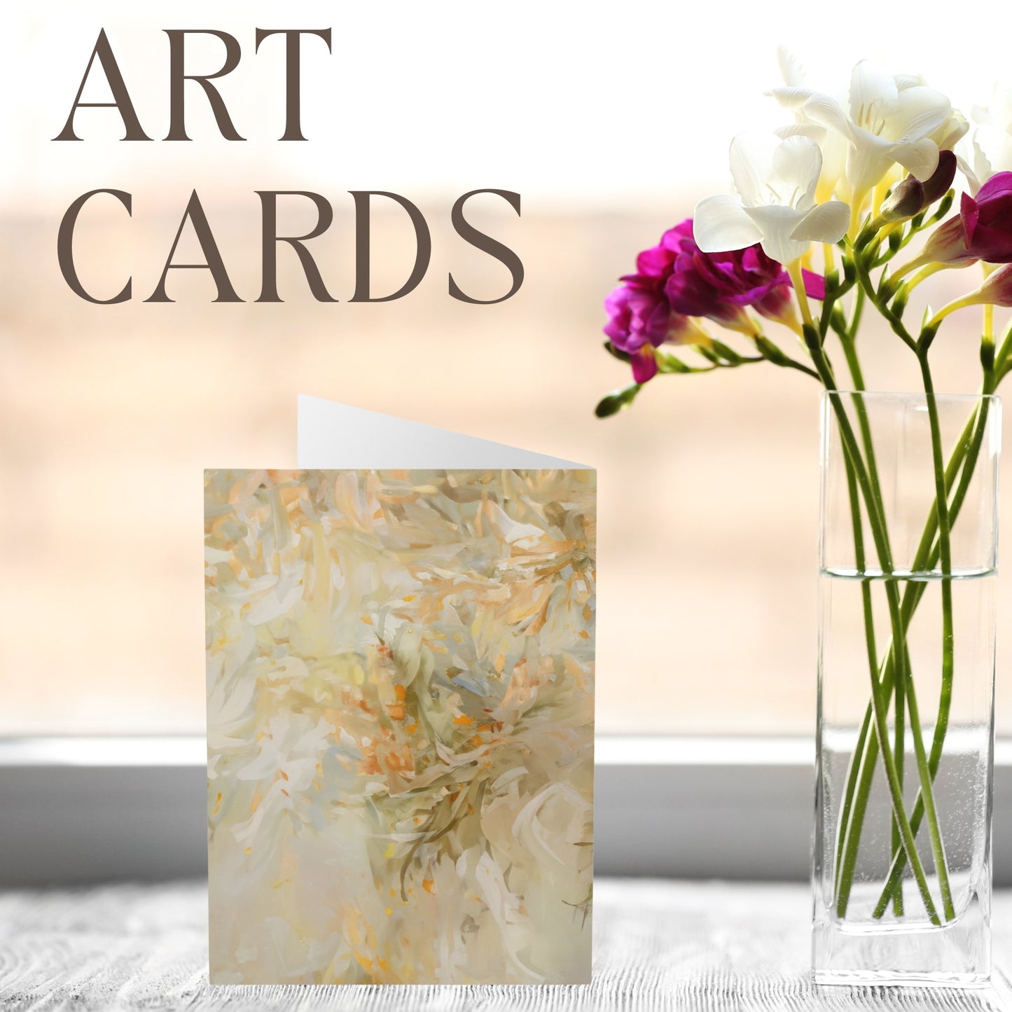 5 Gold Angel Art Holiday or Everyday Cards, Large Christmas Notecards - FlooredByArt
