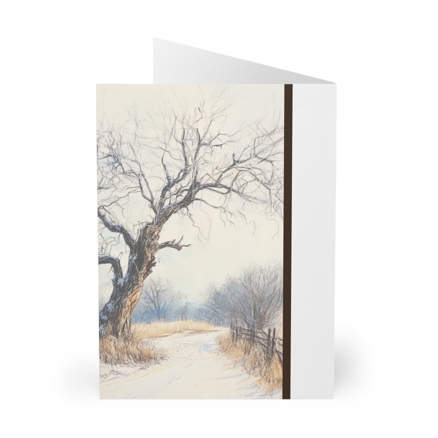 5 Whimsical Highland Ram Note Card, Large RAM Greeting Card 2 sided - FlooredByArt