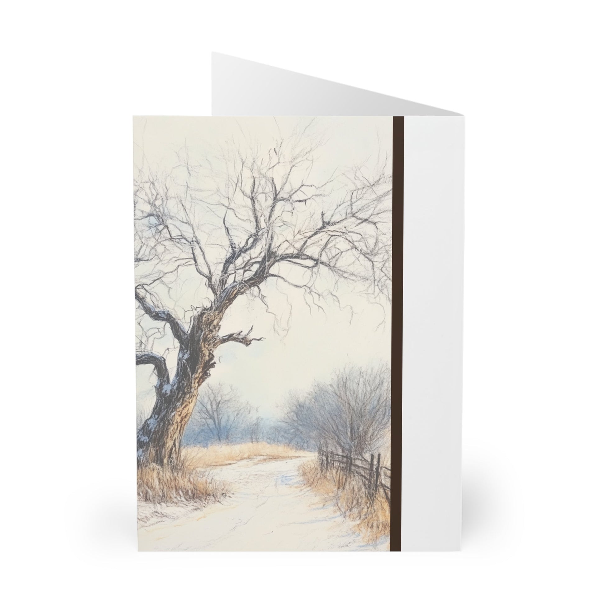 5 Whimsical Highland Ram Note Card, Large RAM Greeting Card 2 sided - FlooredByArt