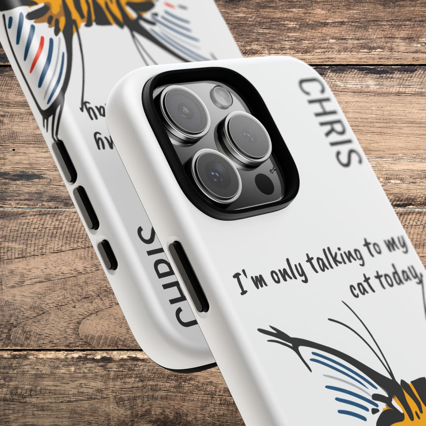 Personalized Cat iPhone Case, "Im only talking to my cat today", Unique Pet Lover Gift,