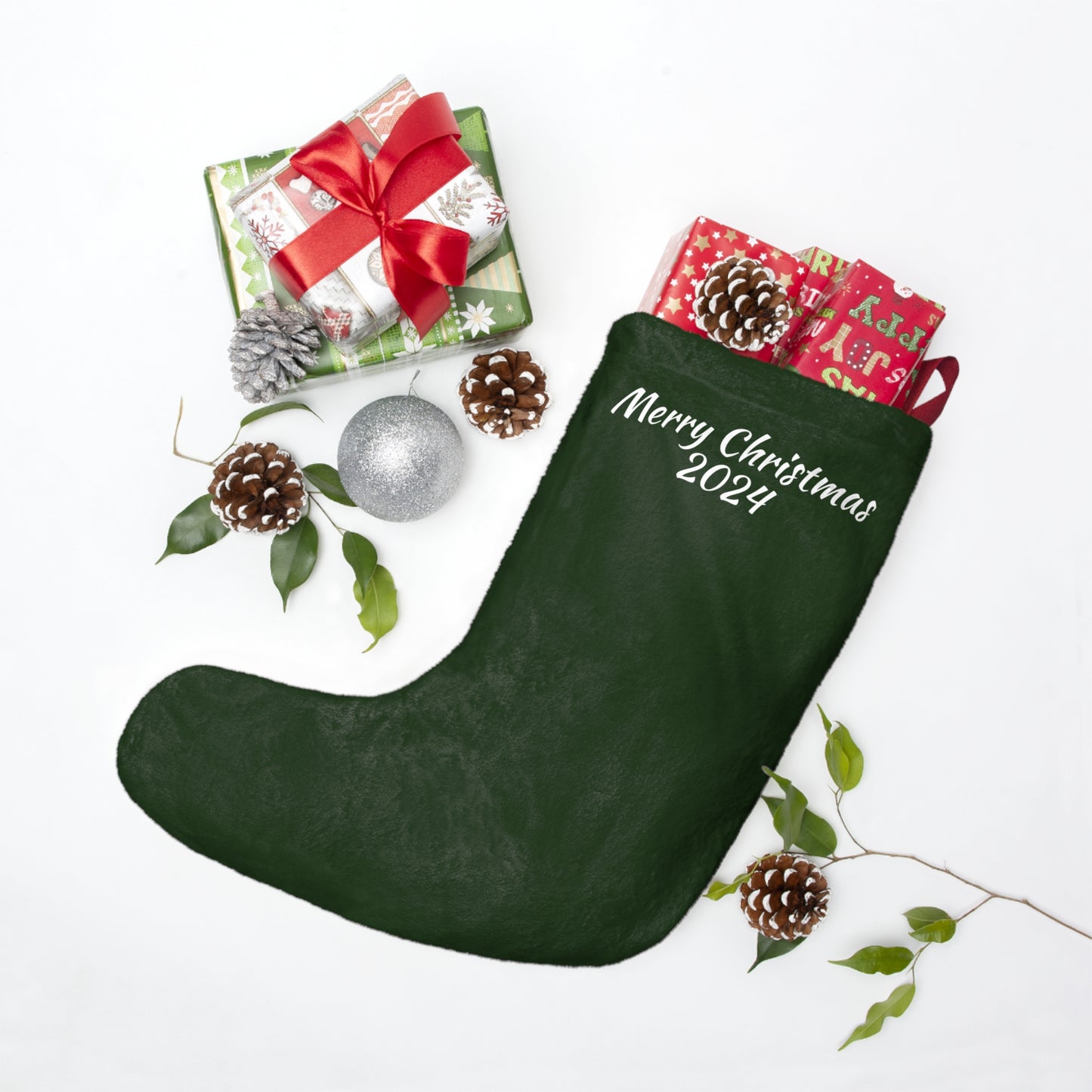 Billy Goat Art Wildlife Christmas Stocking, Rustic Holiday