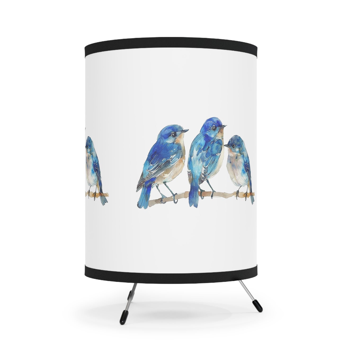 Bluebird Desk Lamp on Low Profile Tripod, Cute Decorator Bluebird Accent Lamp