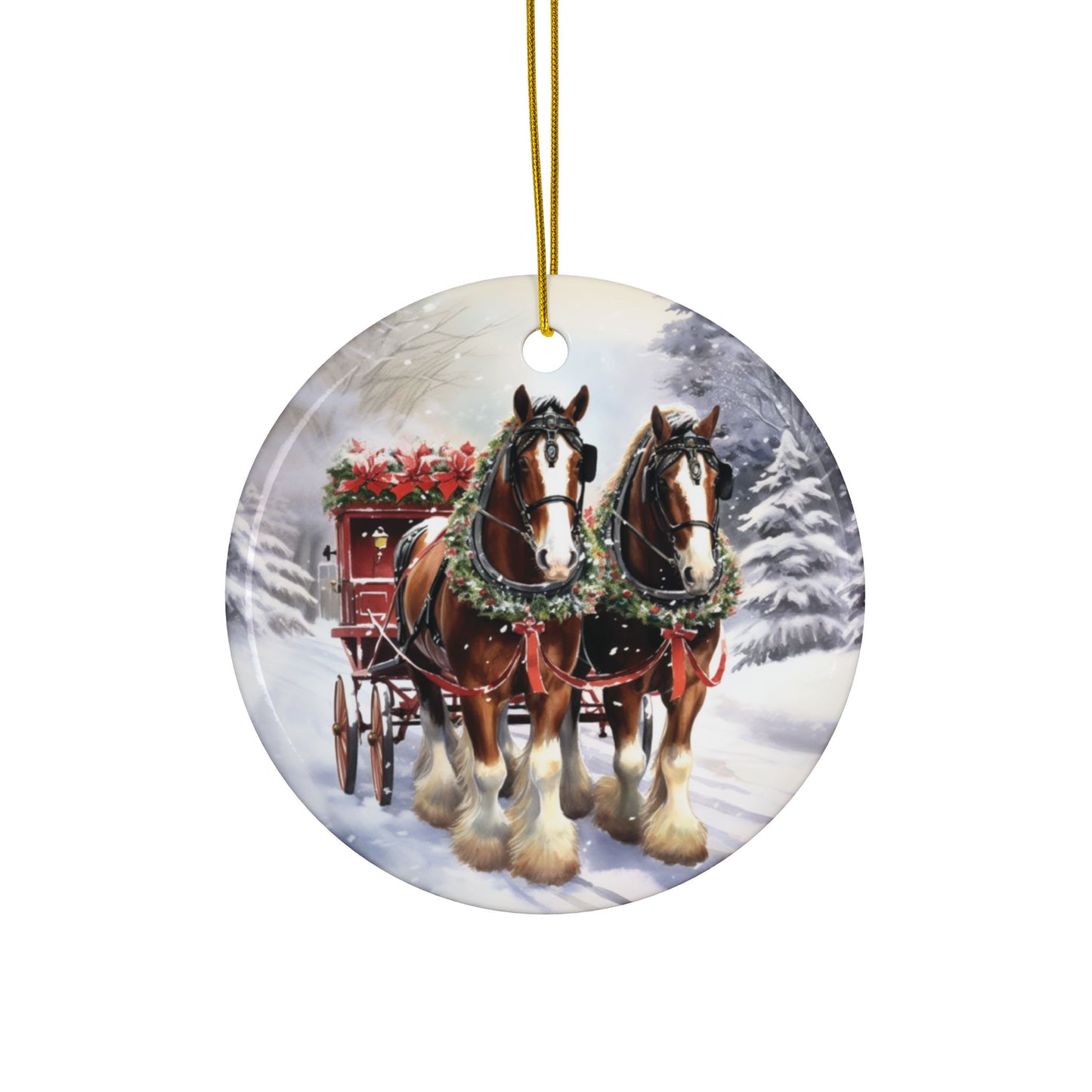 Personalized Clydesdale Horse Christmas Ornament