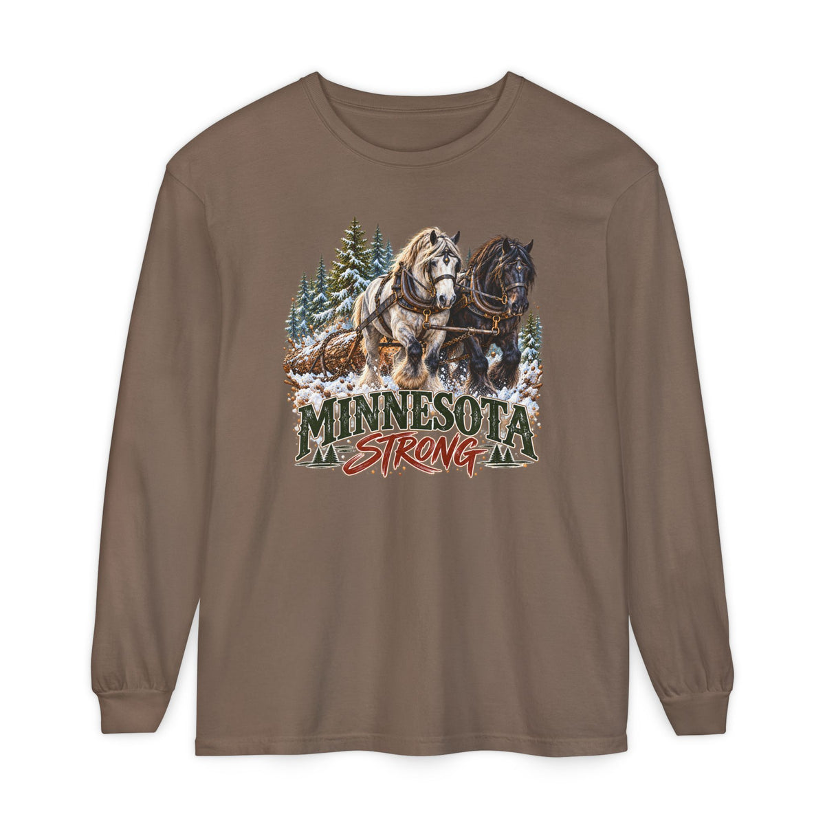 Draft Horse State Strong Long Sleeve Shirt – Custom State & Personalized Comfort Colors Tee