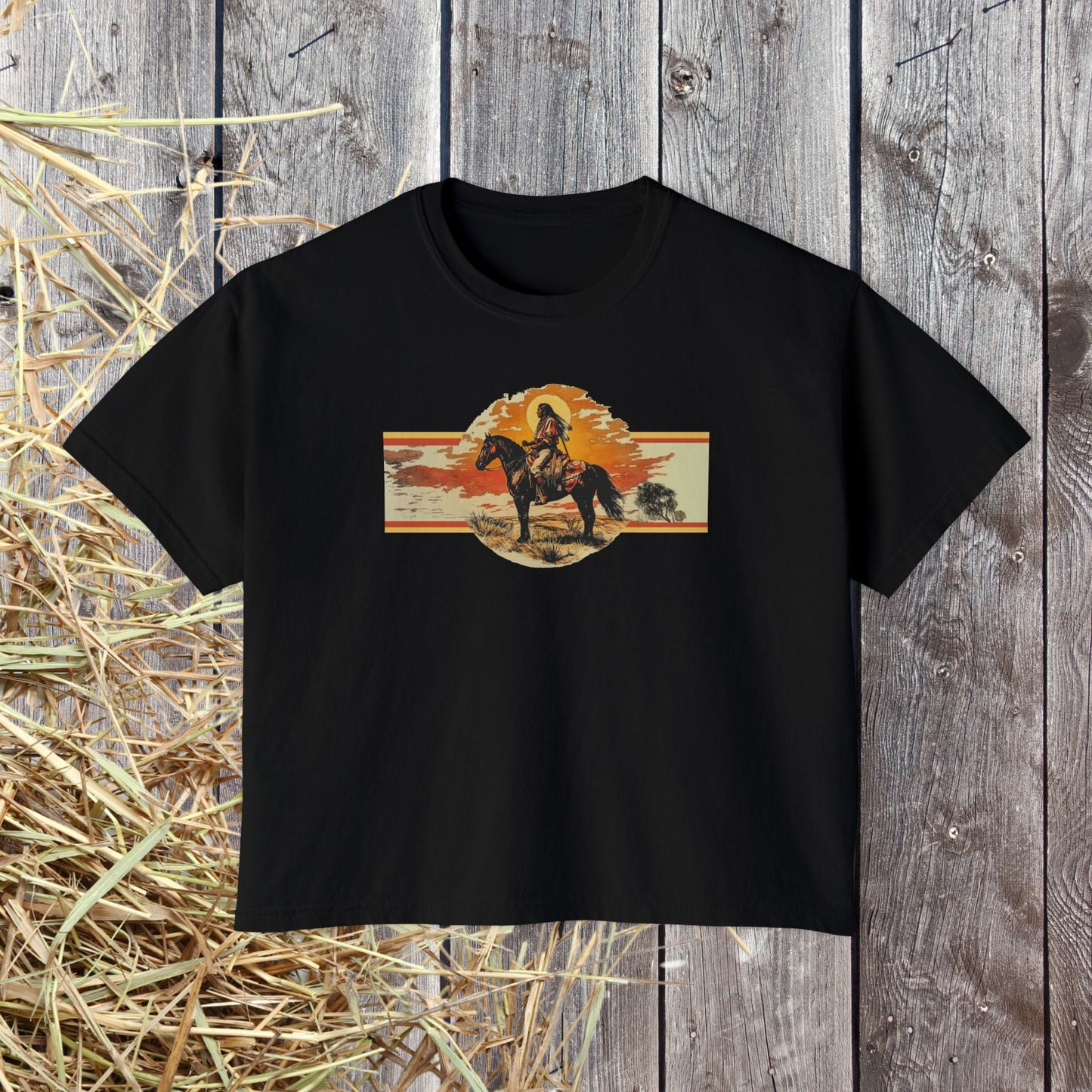 American Indian Spirit Crop Top – Western Heritage Comfort Colors T-Shirt for Women - FlooredByArt