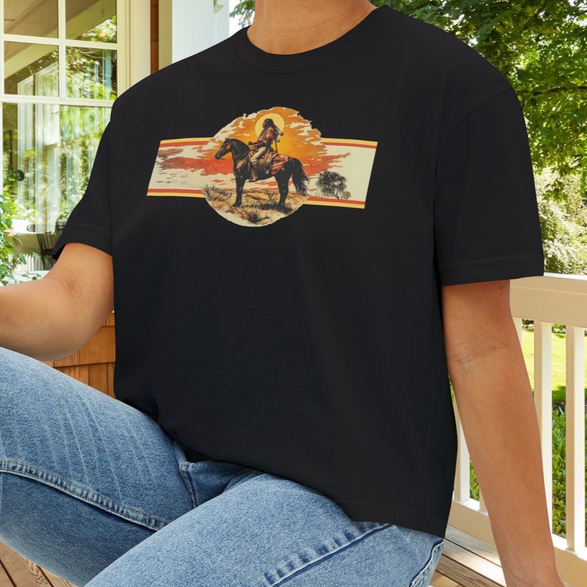 American Indian Spirit Crop Top – Western Heritage Comfort Colors T-Shirt for Women - FlooredByArt