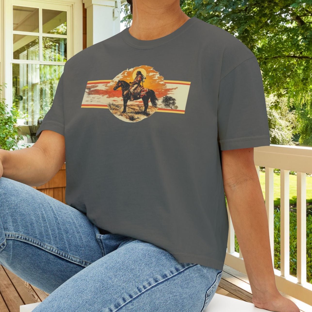 American Indian Spirit Crop Top – Western Heritage Comfort Colors T-Shirt for Women - FlooredByArt