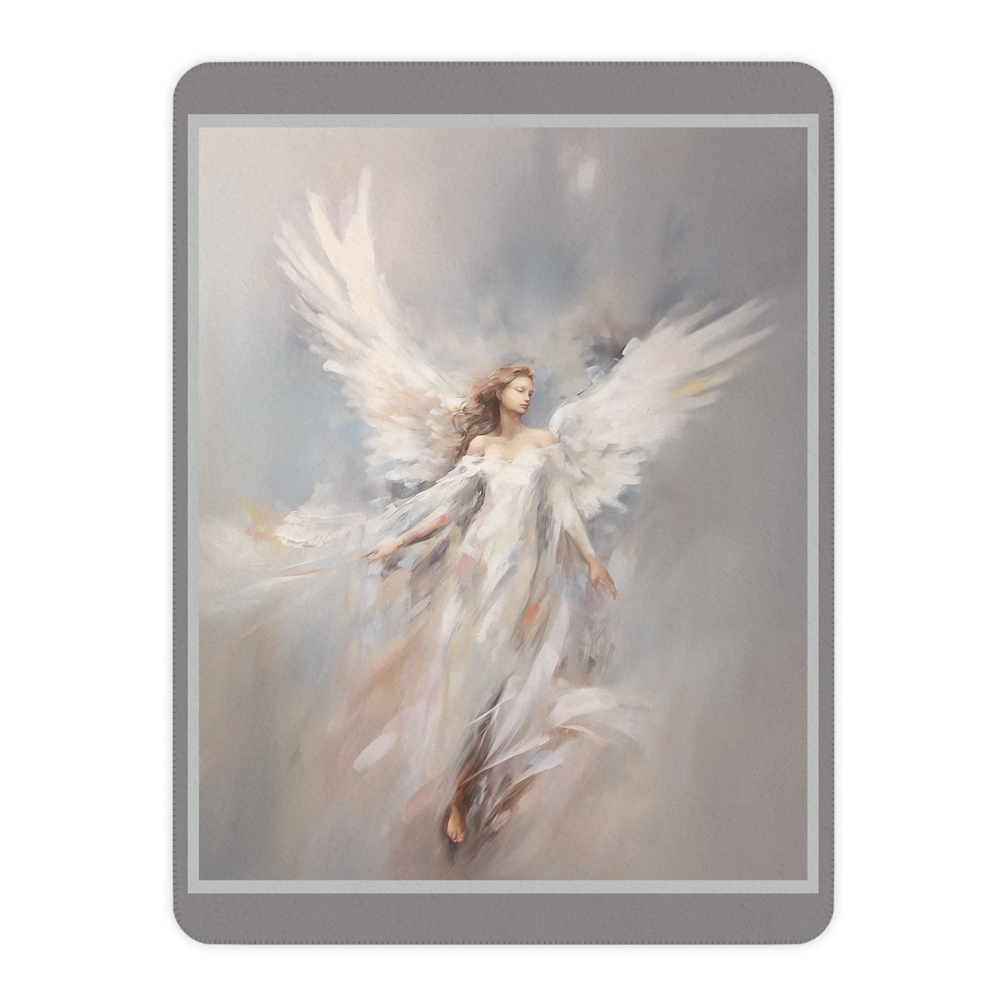 Angel Throw Blanket, Unique Religious Art Design, Personalized Mom - FlooredByArt