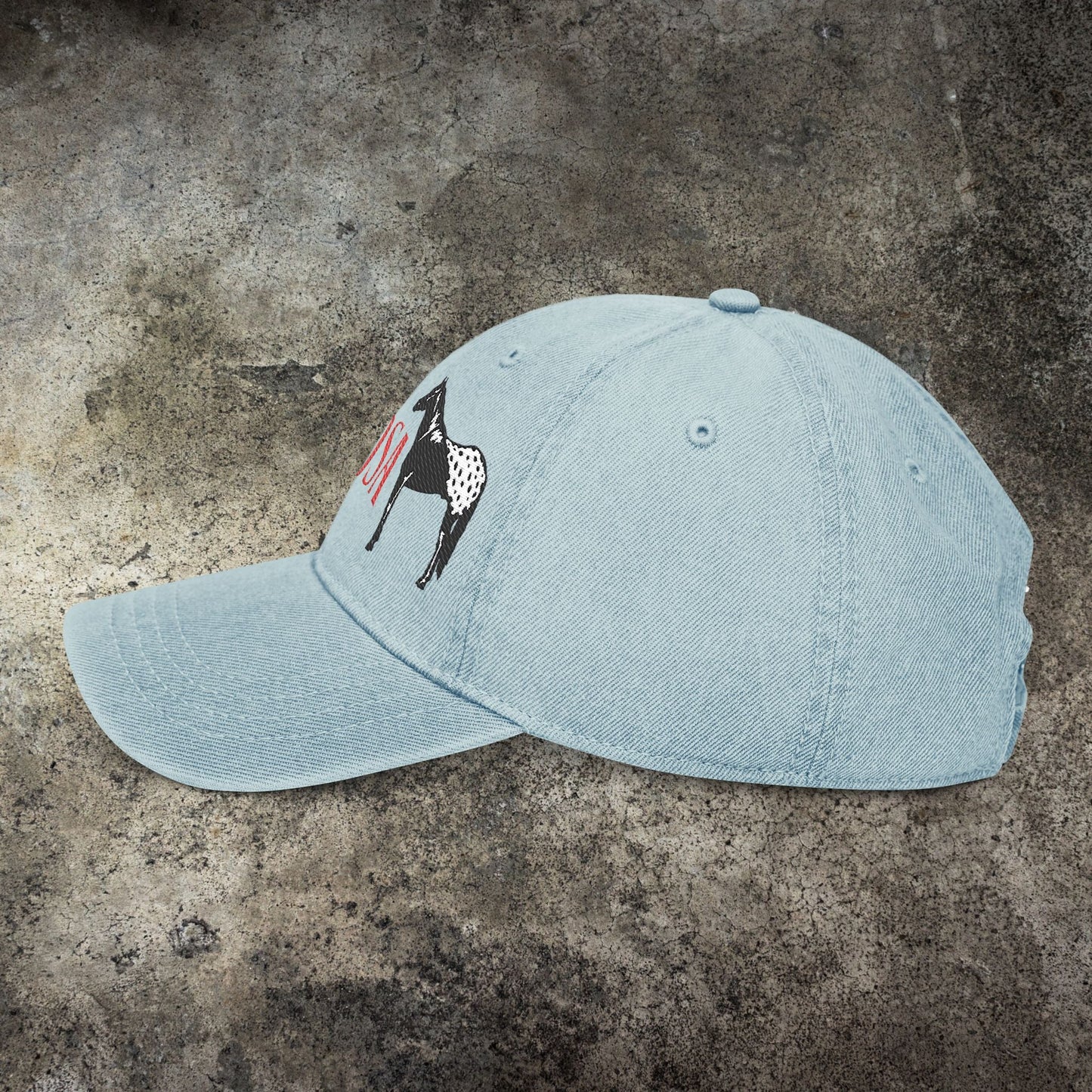 Appaloosa Embroidered Denim Hat – Casual Horse Lover Cap in Vintage Style - FlooredByArt