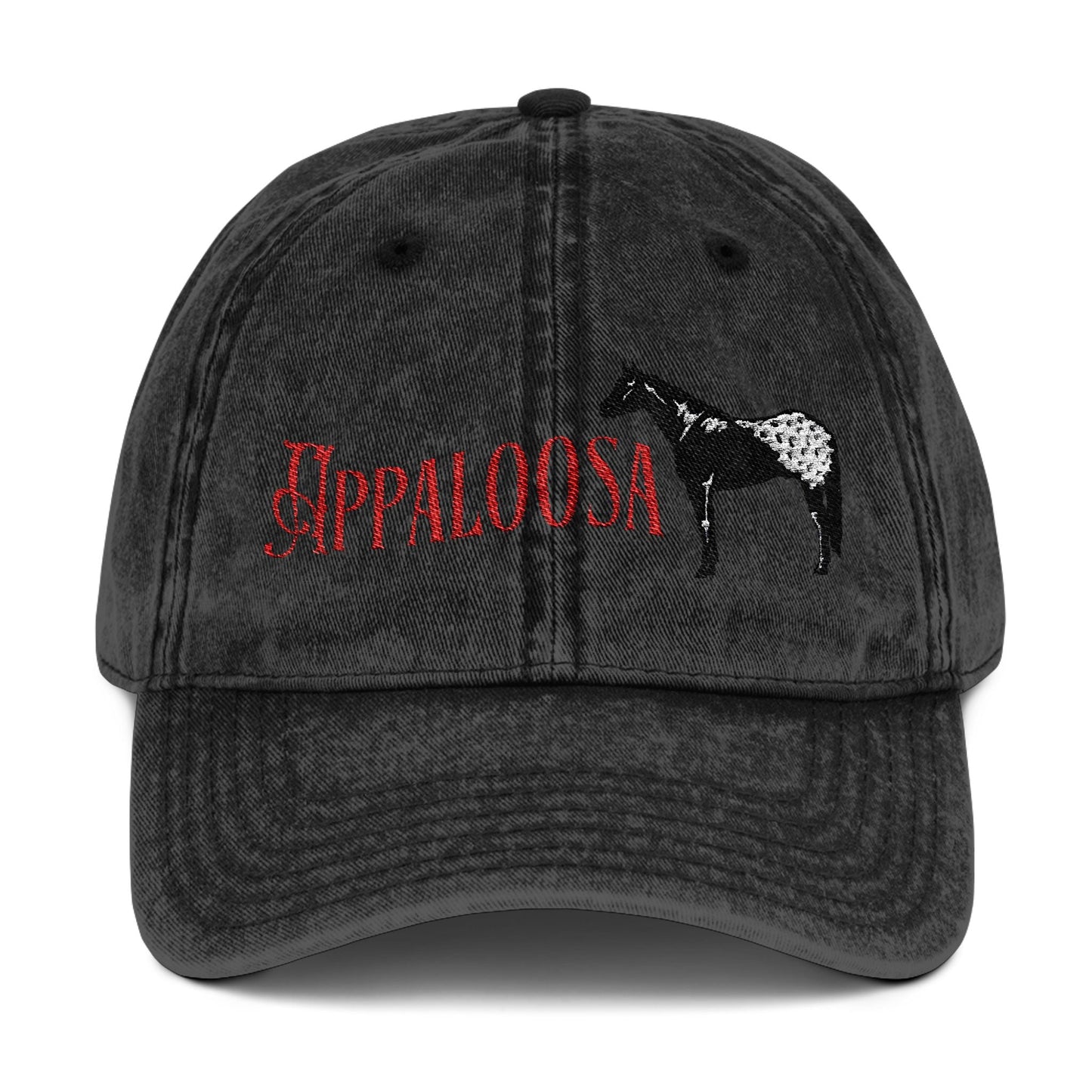 Appaloosa Embroidered Denim Hat – Vintage - Style Horse Lover Cap - FlooredByArt