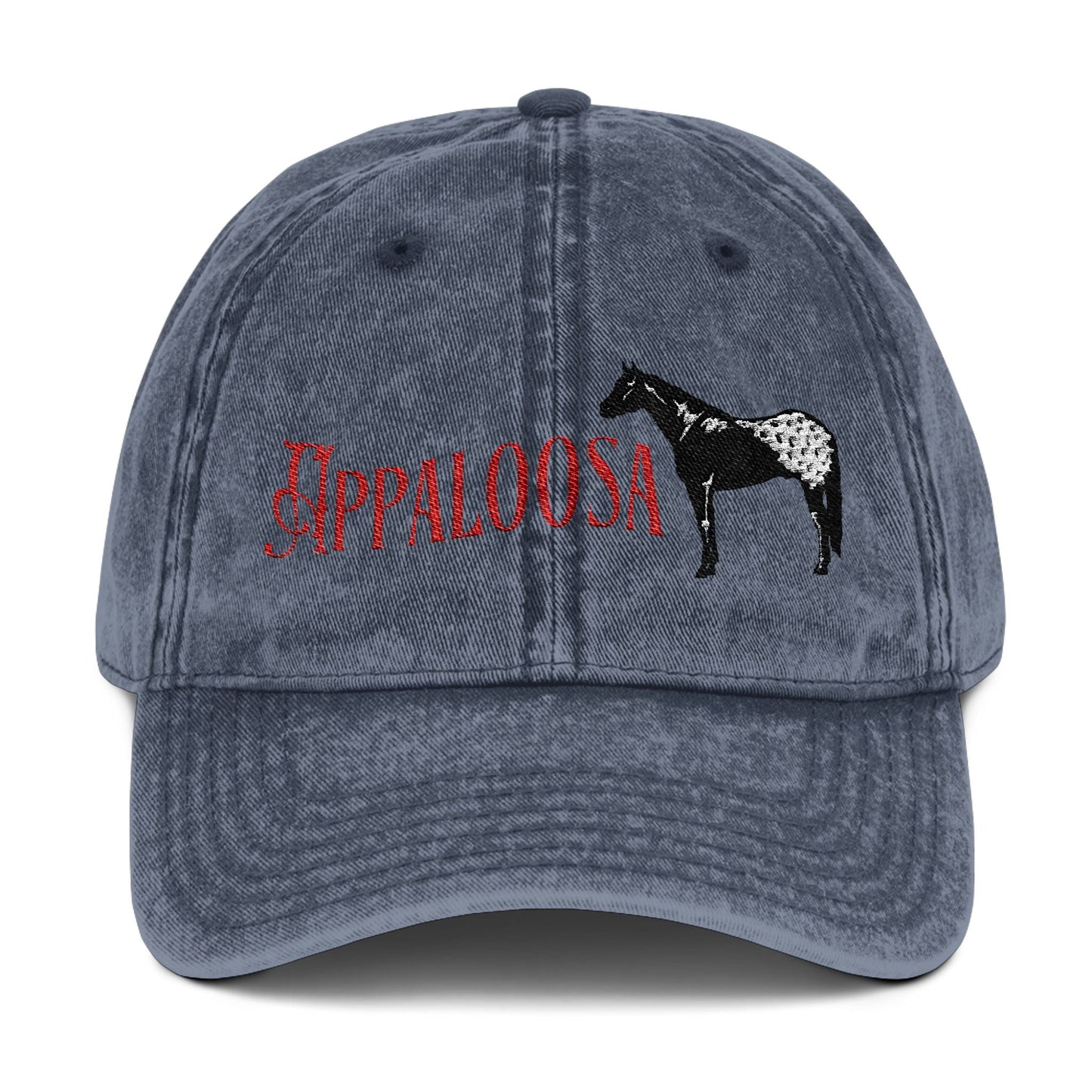 Appaloosa Embroidered Denim Hat – Vintage - Style Horse Lover Cap - FlooredByArt