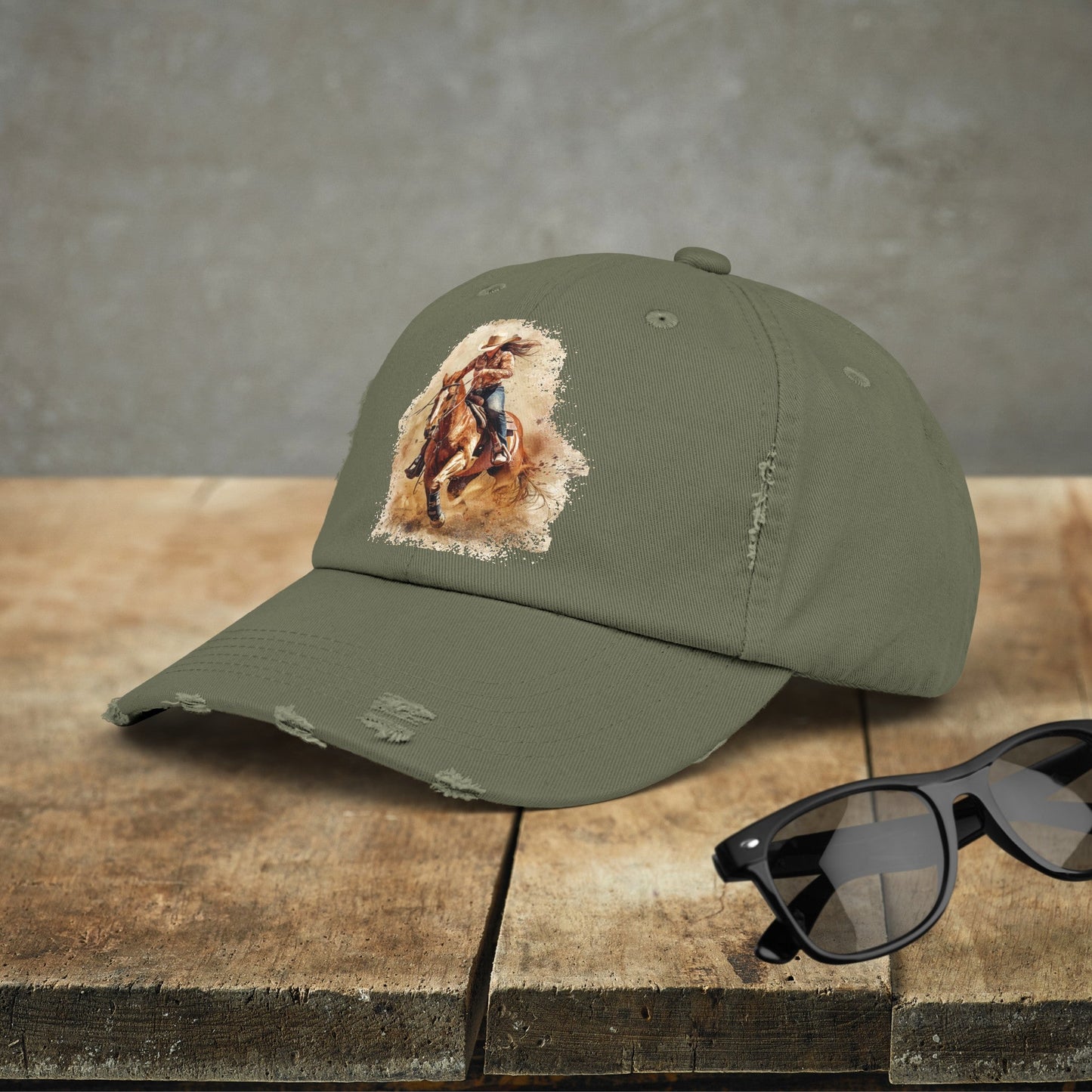 Barrel Racing Cowgirl Rodeo Hat, Barrel Racer Cowgirl Baseball Style Cap - FlooredByArt