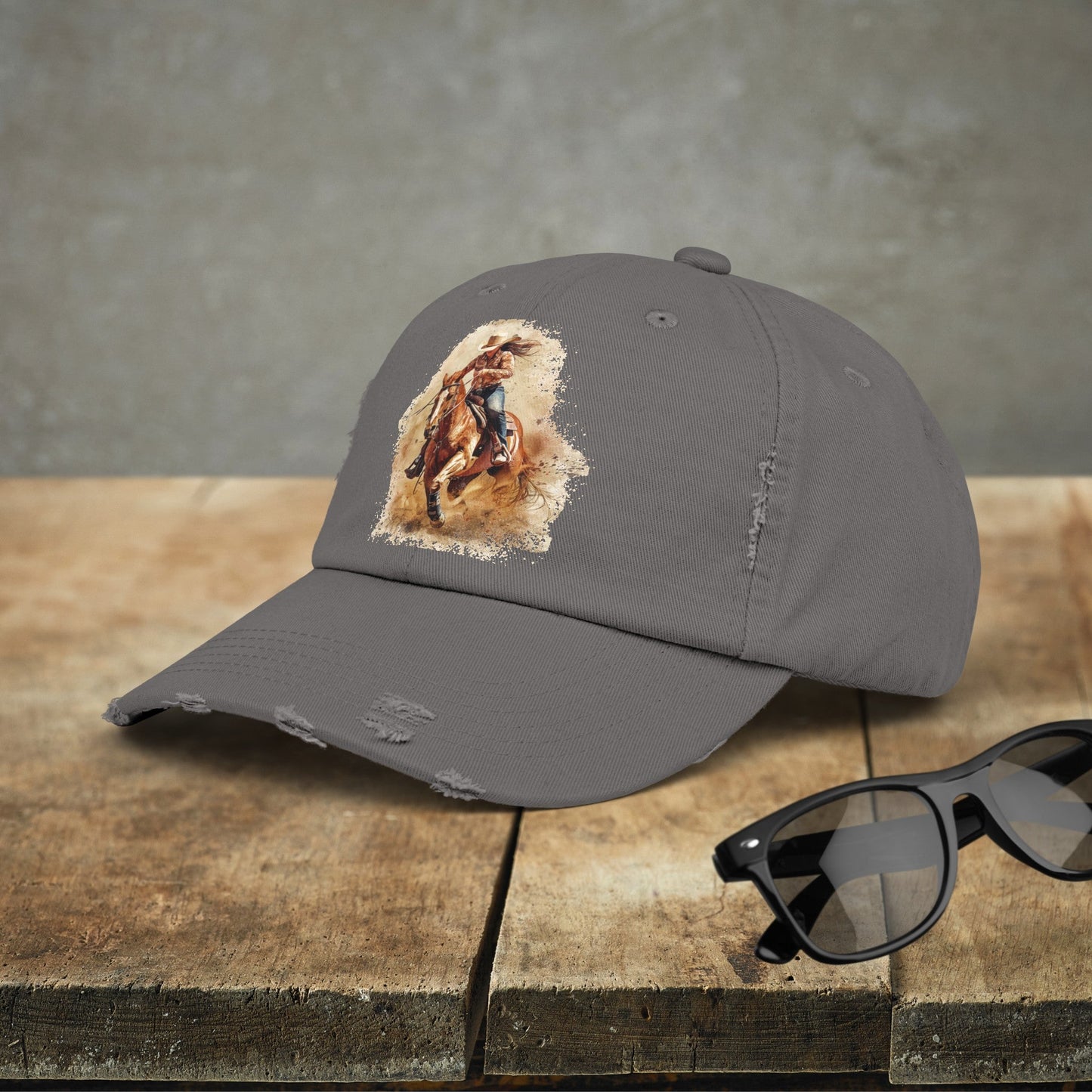 Barrel Racing Cowgirl Rodeo Hat, Barrel Racer Cowgirl Baseball Style Cap - FlooredByArt