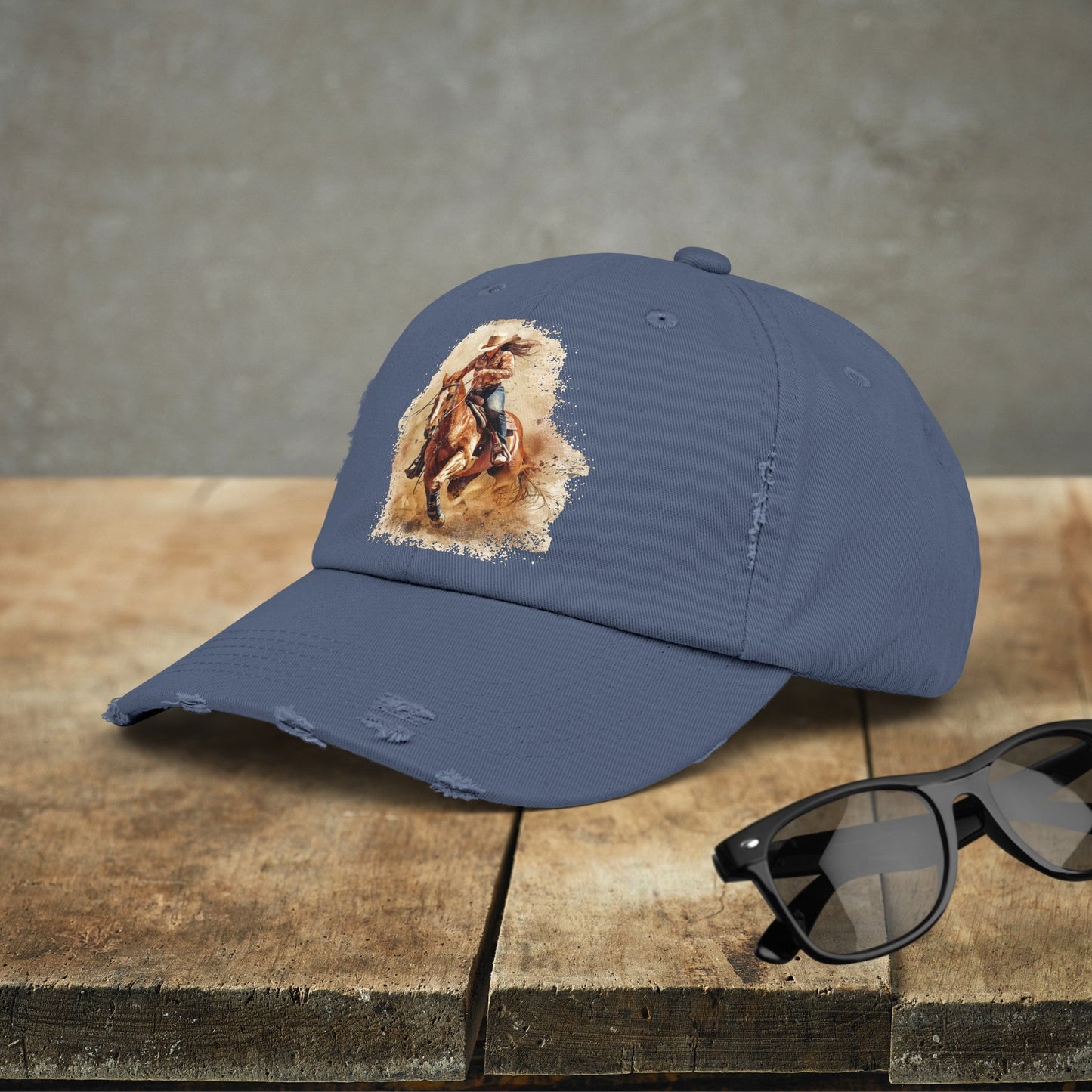 Barrel Racing Cowgirl Rodeo Hat, Barrel Racer Cowgirl Baseball Style Cap - FlooredByArt