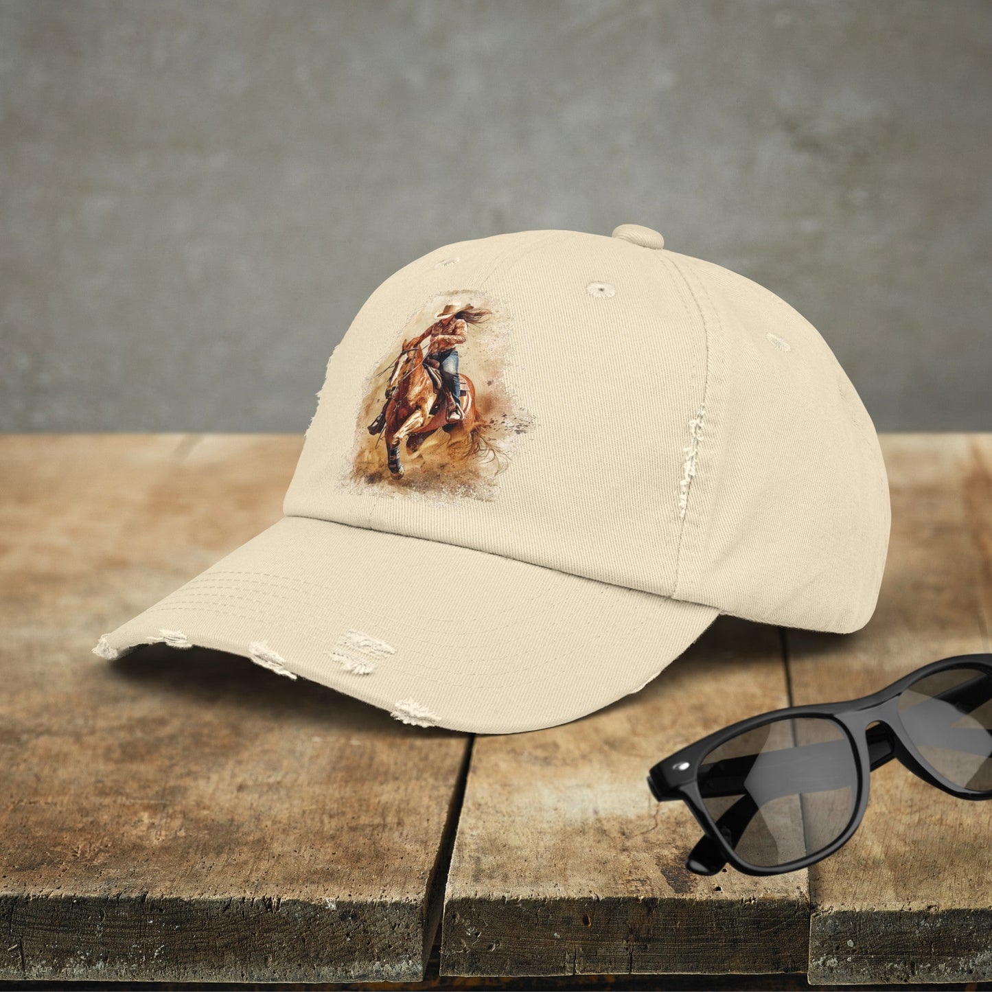Barrel Racing Cowgirl Rodeo Hat, Barrel Racer Cowgirl Baseball Style Cap - FlooredByArt