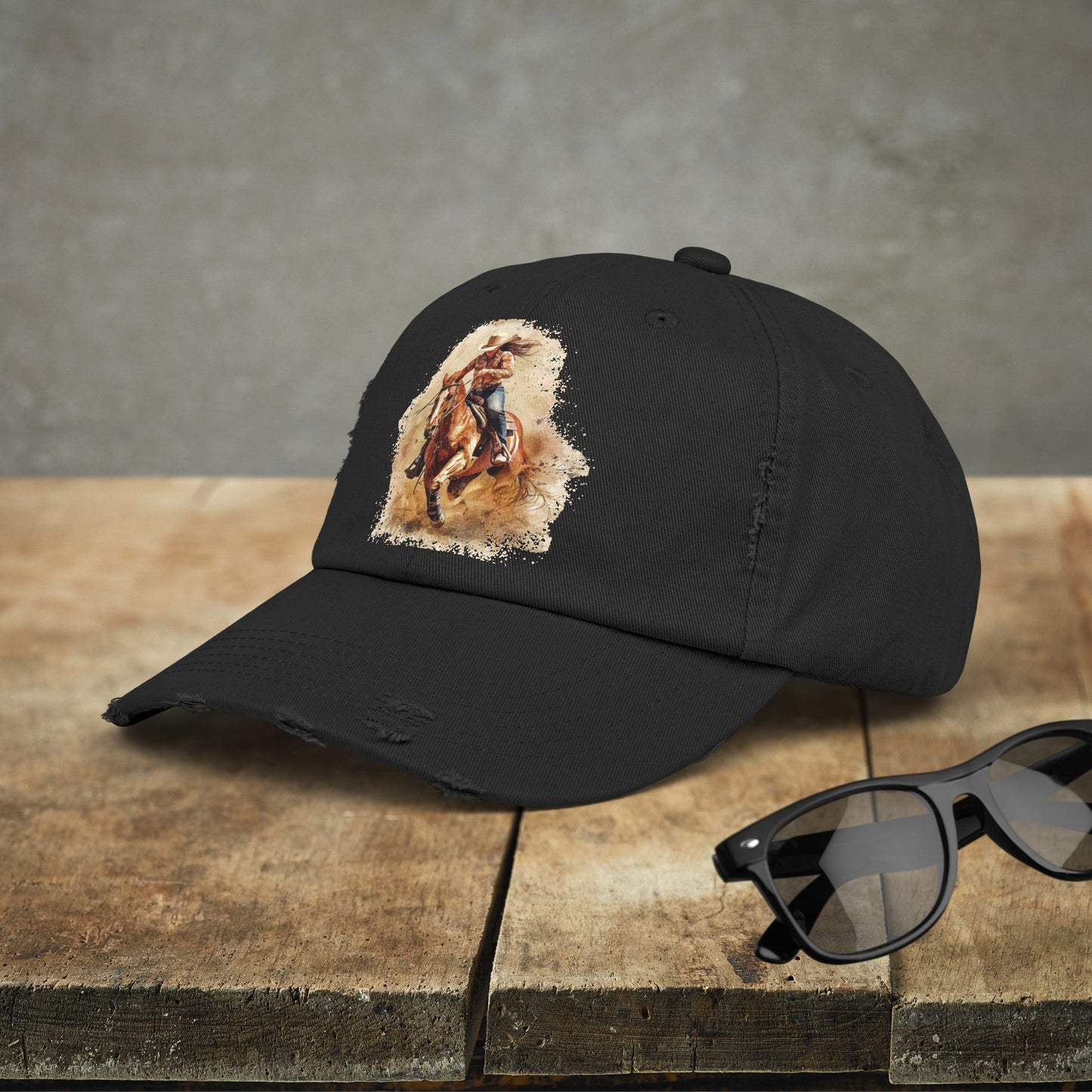 Barrel Racing Cowgirl Rodeo Hat, Barrel Racer Cowgirl Baseball Style Cap - FlooredByArt