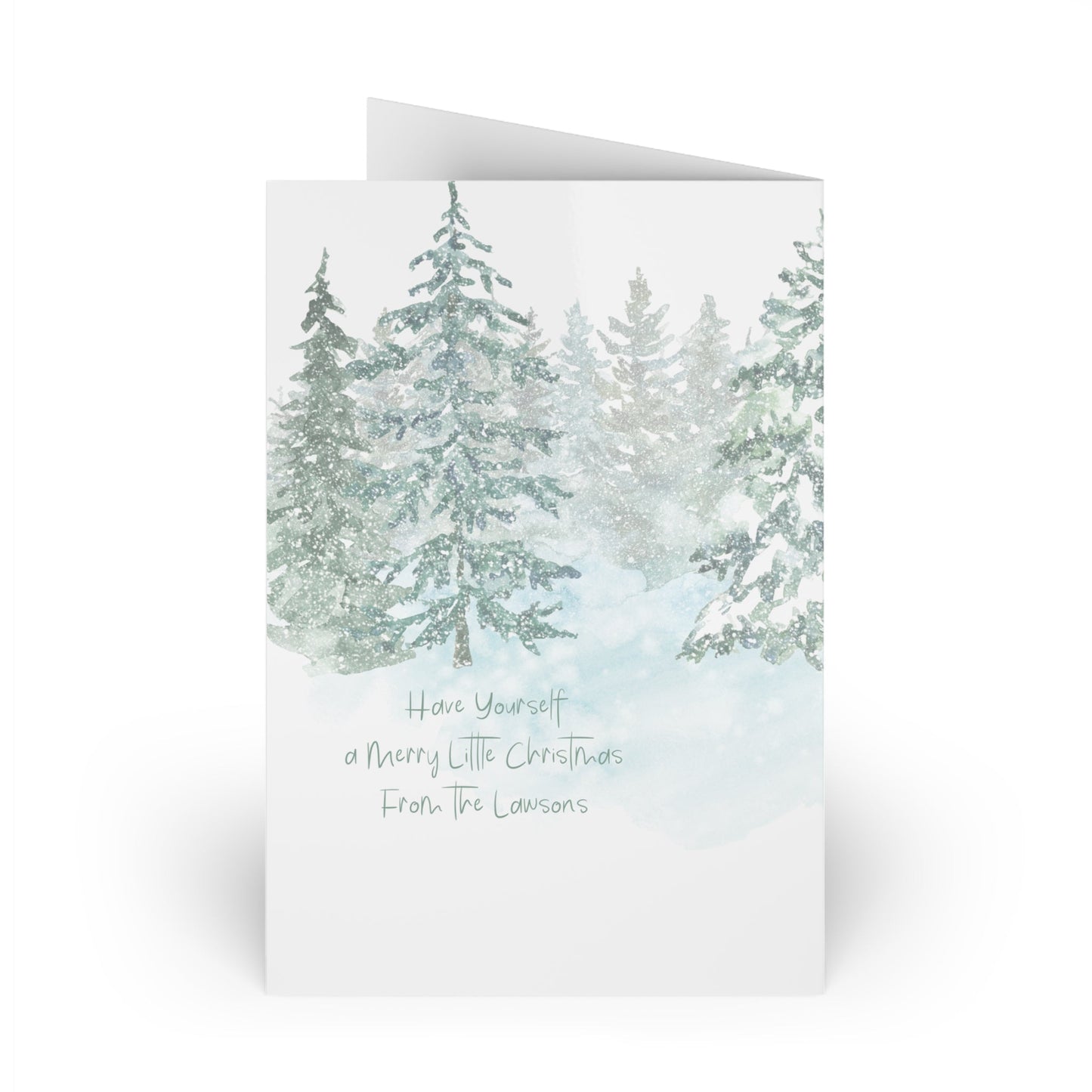 Black and Tan Christmas Goat in Snow, Blank Art Greeting Cards - Set of 10 or 1 - FlooredByArt