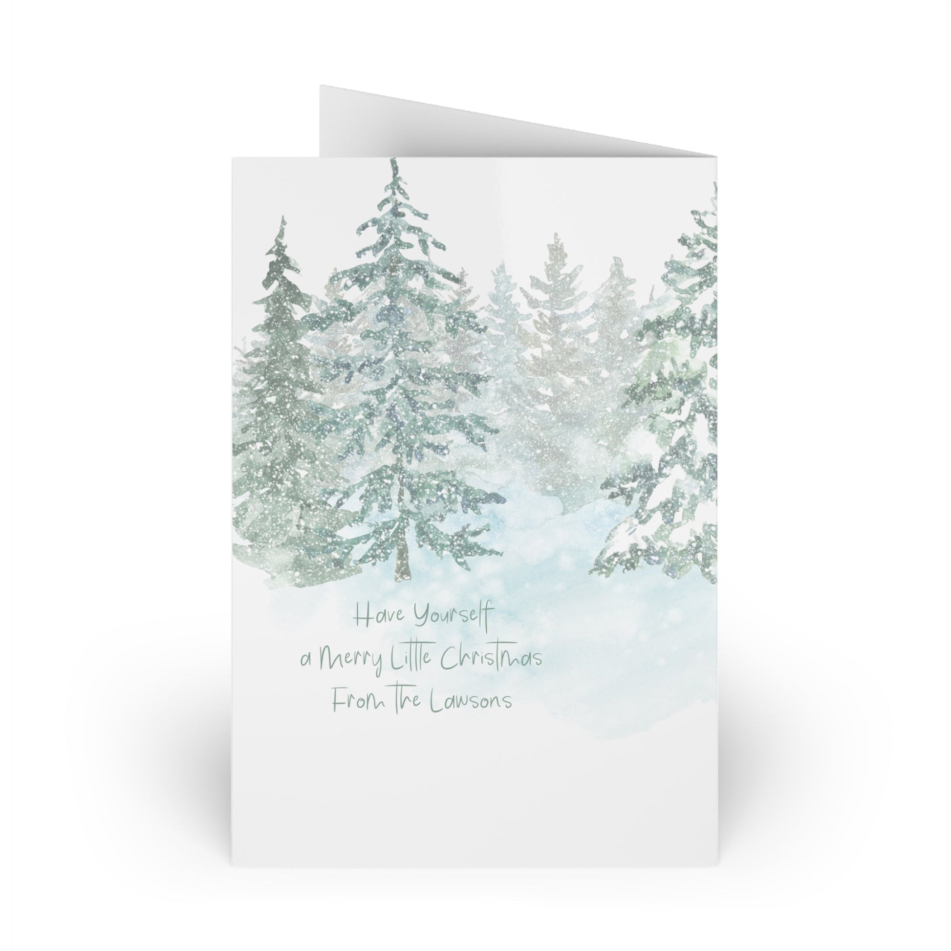 Black and Tan Christmas Goat in Snow, Blank Art Greeting Cards - Set of 10 or 1 - FlooredByArt