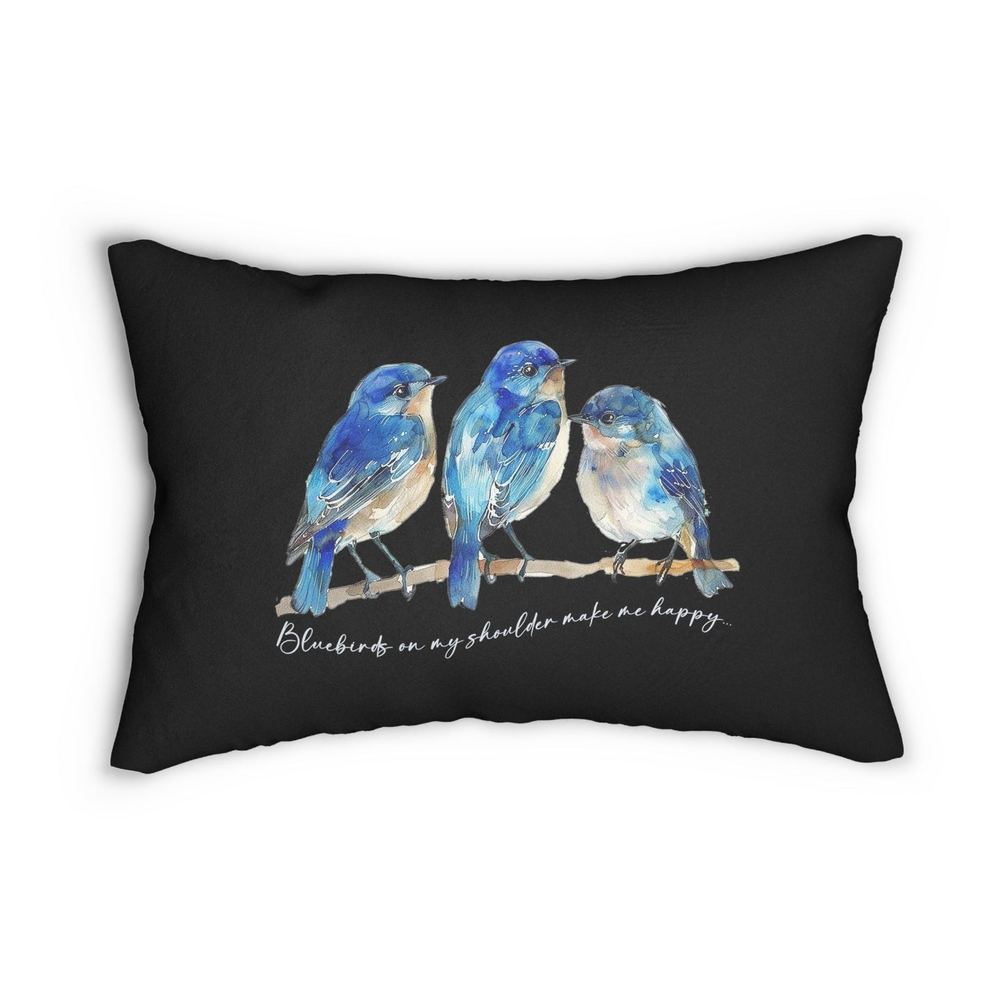 Bluebird Art Throw Pillow, Bluebird Accent Pillow Room Decor - FlooredByArt