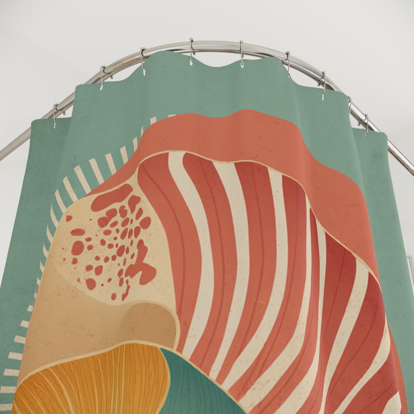 Bohemian Nautilus Shower Curtains - Artistic Bathroom Decor, Ocean Vibe, Beach House Gift, Coastal Living, Unique Home Accent - FlooredByArt