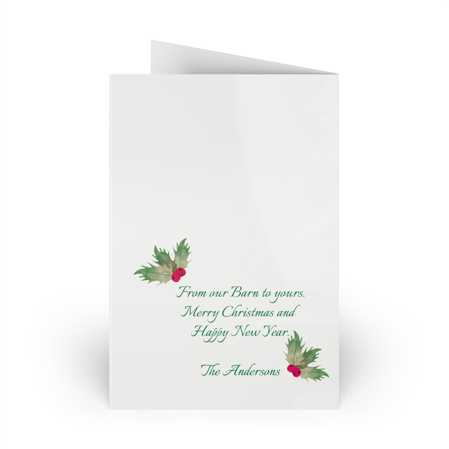 Brown Bay Horse Christmas Card, Artwork Design Christmas Greeting Card - FlooredByArt
