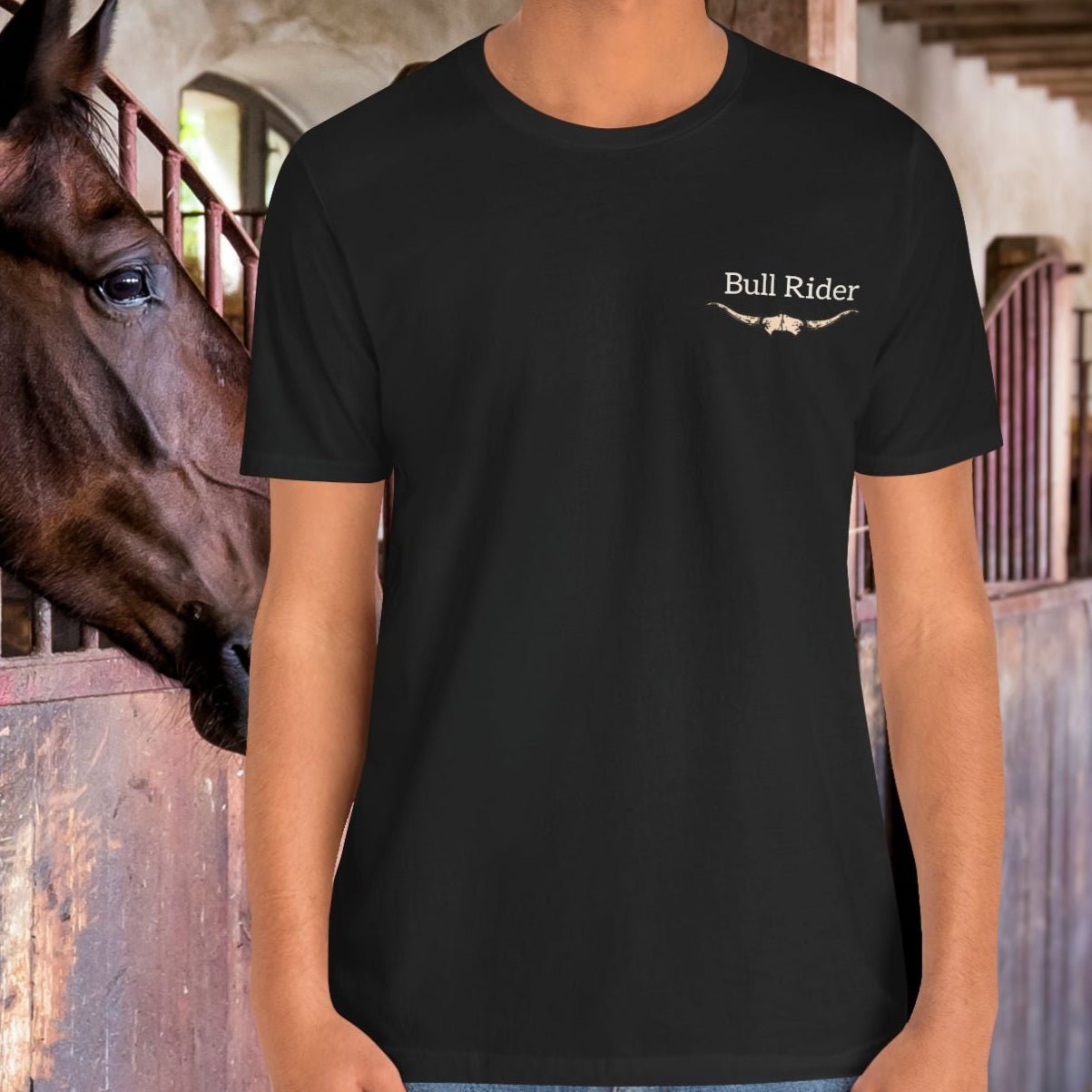 Bull Rider Rodeo T-Shirt – Cowboy Grit Graphic Tee for Rodeo Fans - FlooredByArt