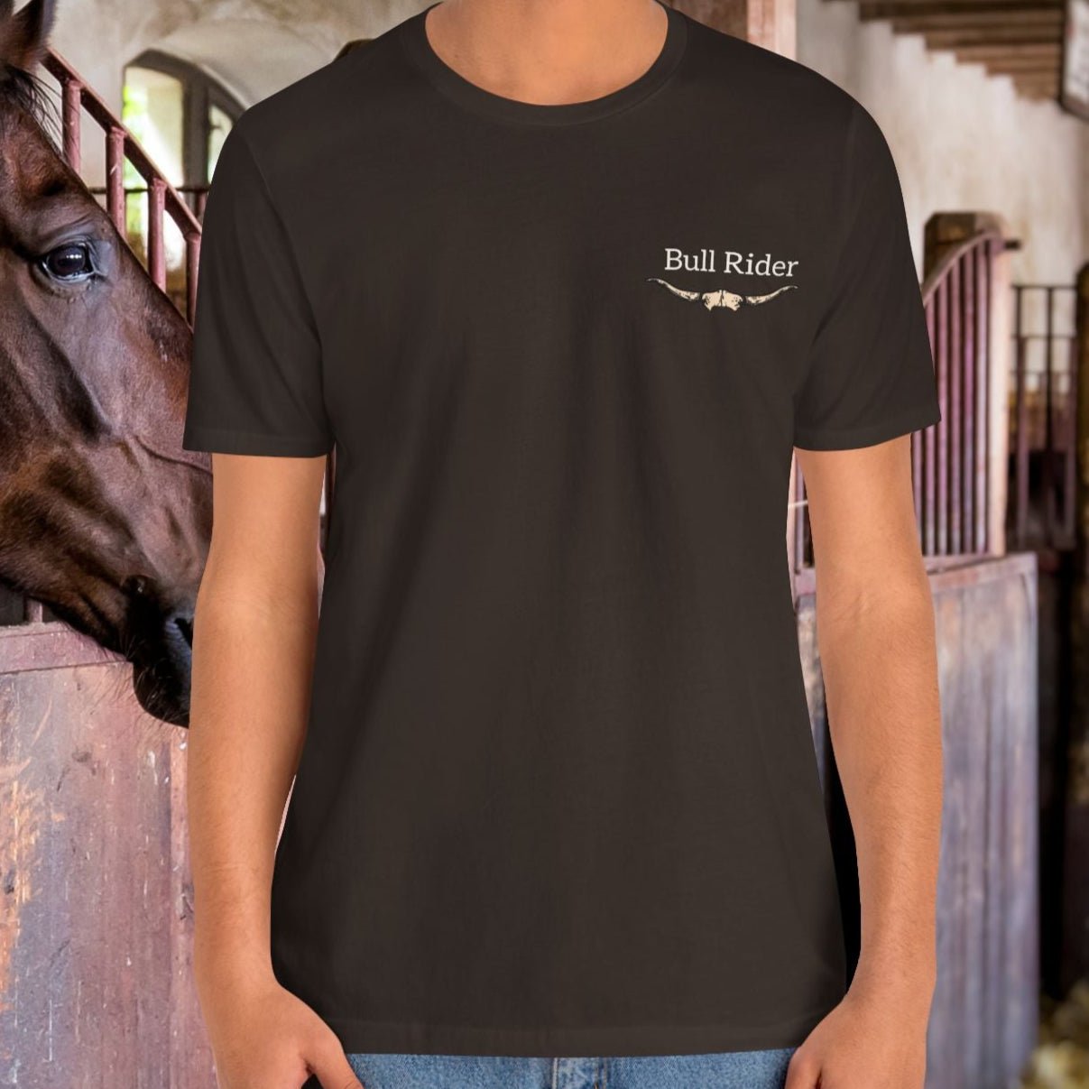 Bull Rider Rodeo T-Shirt – Cowboy Grit Graphic Tee for Rodeo Fans - FlooredByArt