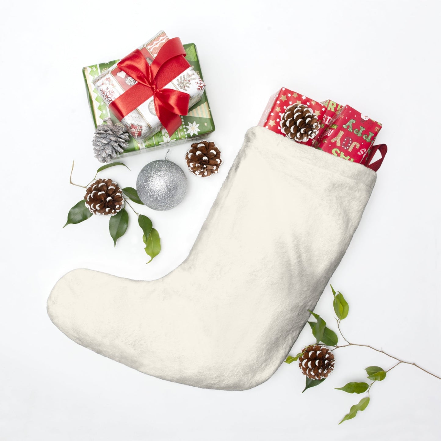 Christmas Shetland Pony, Large Holiday Stocking, USA - FlooredByArt