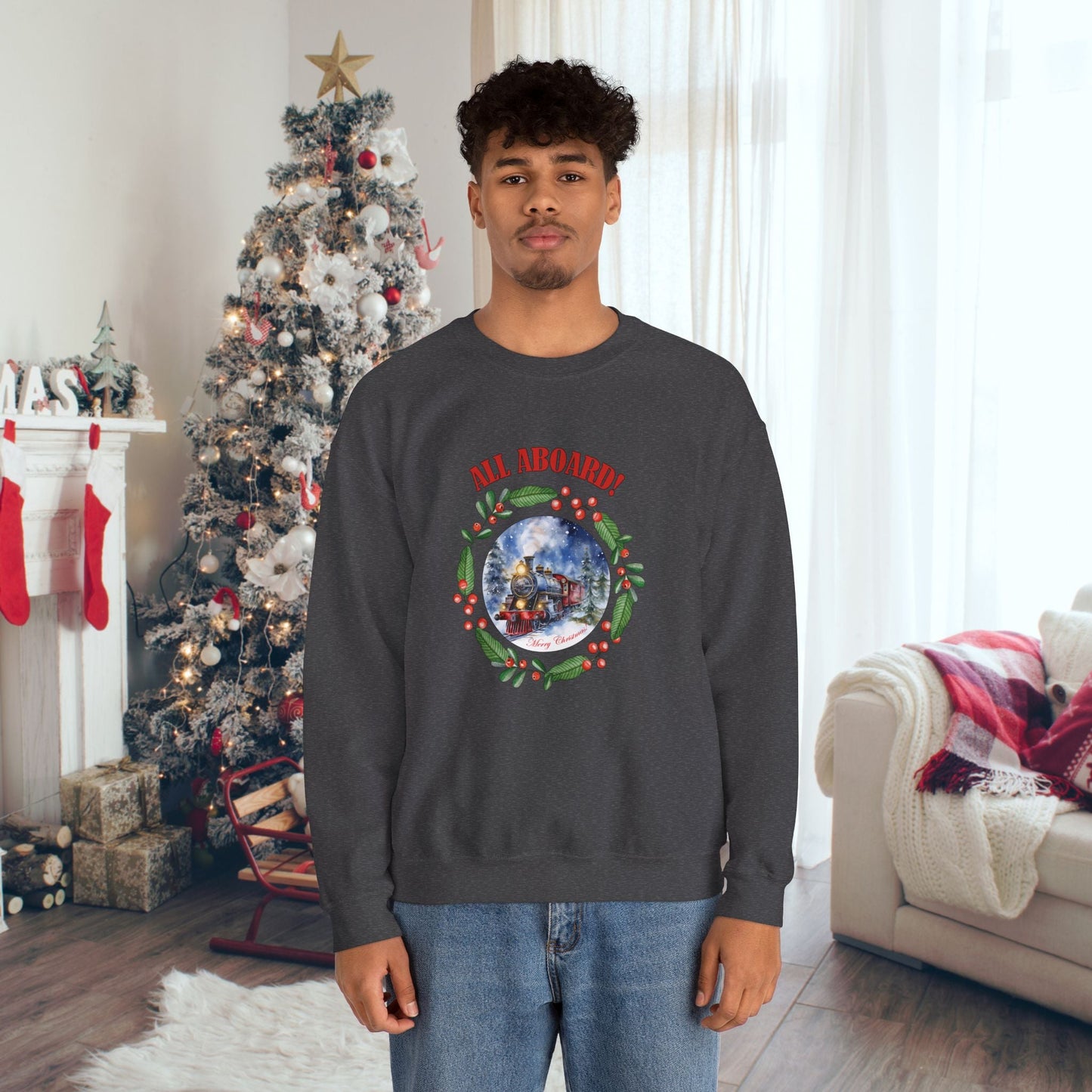 Christmas Train Sweatshirt, Polar Express Shirt, Christmas Gift For Family Train Lover - FlooredByArt