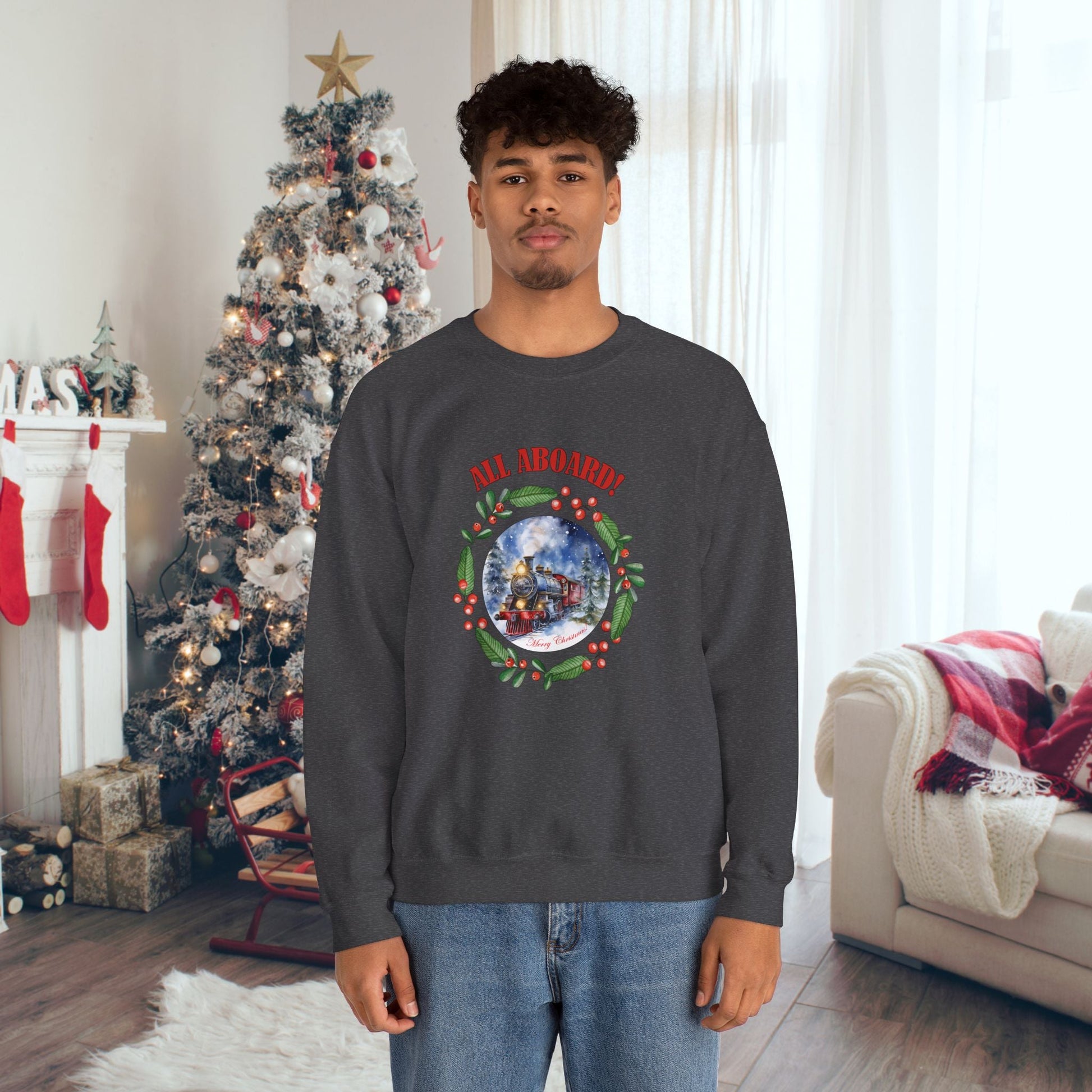 Christmas Train Sweatshirt, Polar Express Shirt, Christmas Gift For Family Train Lover - FlooredByArt