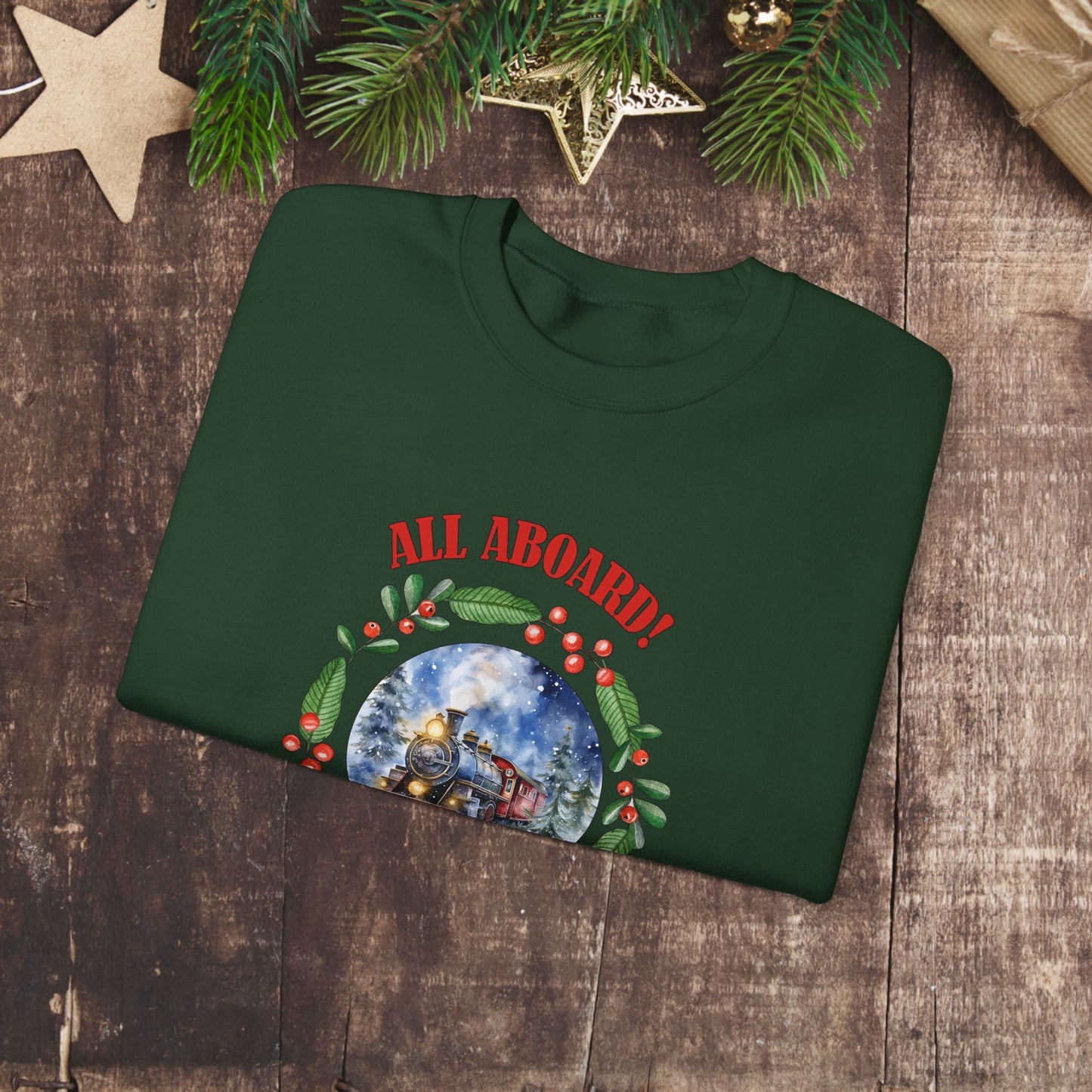Christmas Train Sweatshirt, Polar Express Shirt, Christmas Gift For Family Train Lover - FlooredByArt