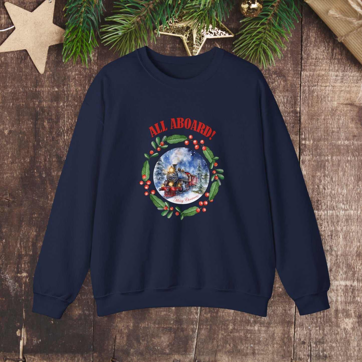 Christmas Train Sweatshirt, Polar Express Shirt, Christmas Gift For Family Train Lover - FlooredByArt