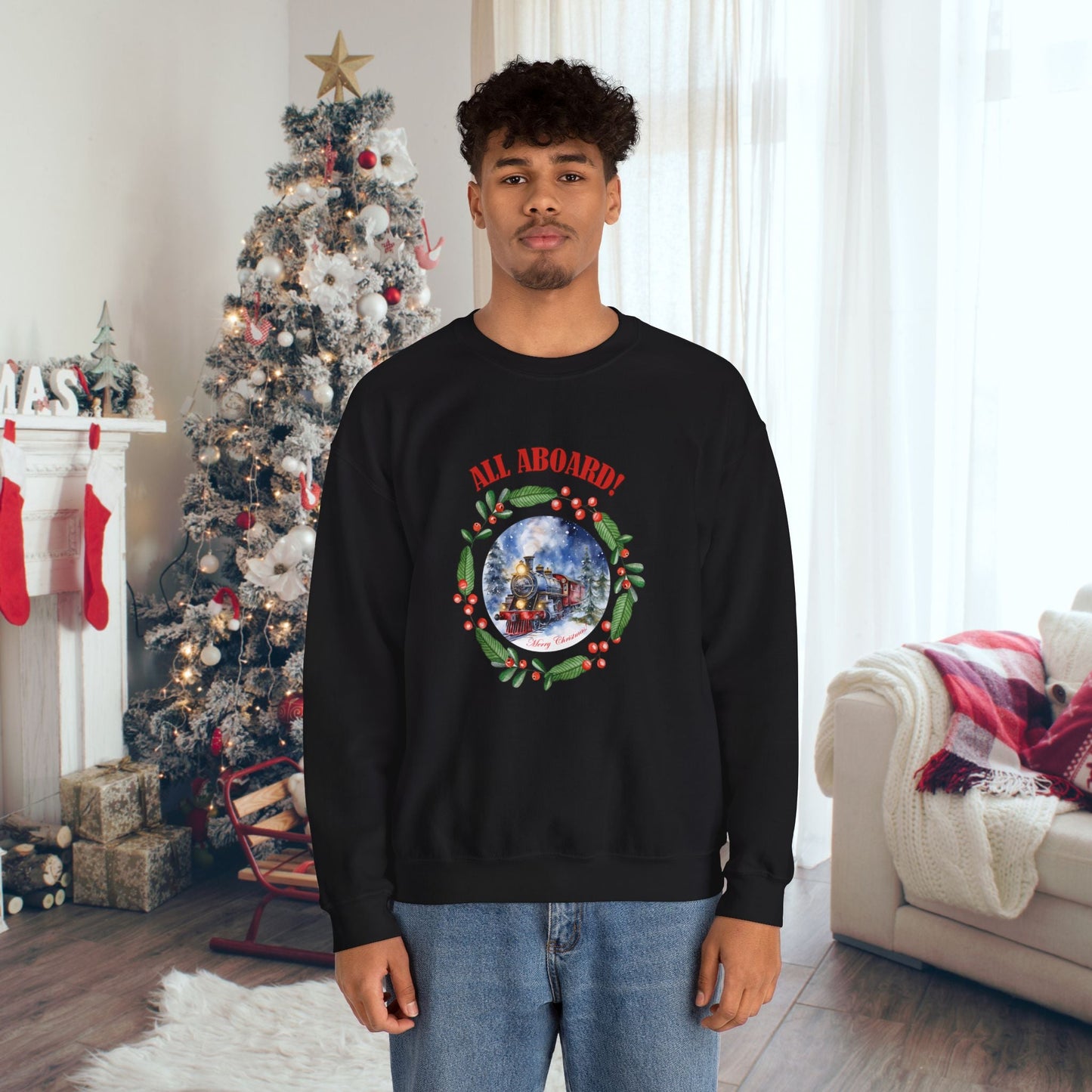 Christmas Train Sweatshirt, Polar Express Shirt, Christmas Gift For Family Train Lover - FlooredByArt