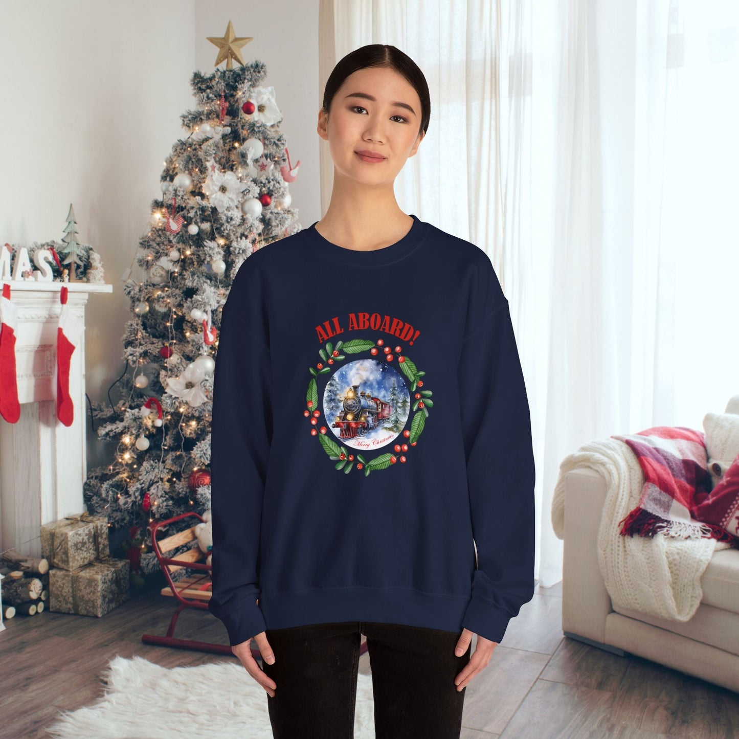 Christmas Train Sweatshirt, Polar Express Shirt, Christmas Gift For Family Train Lover - FlooredByArt