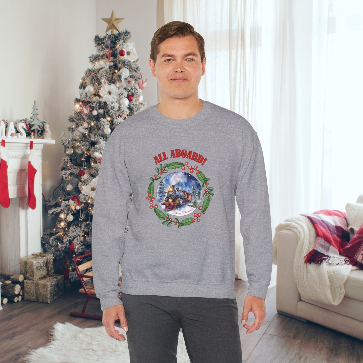 Christmas Train Sweatshirt, Polar Express Shirt, Christmas Gift For Family Train Lover - FlooredByArt