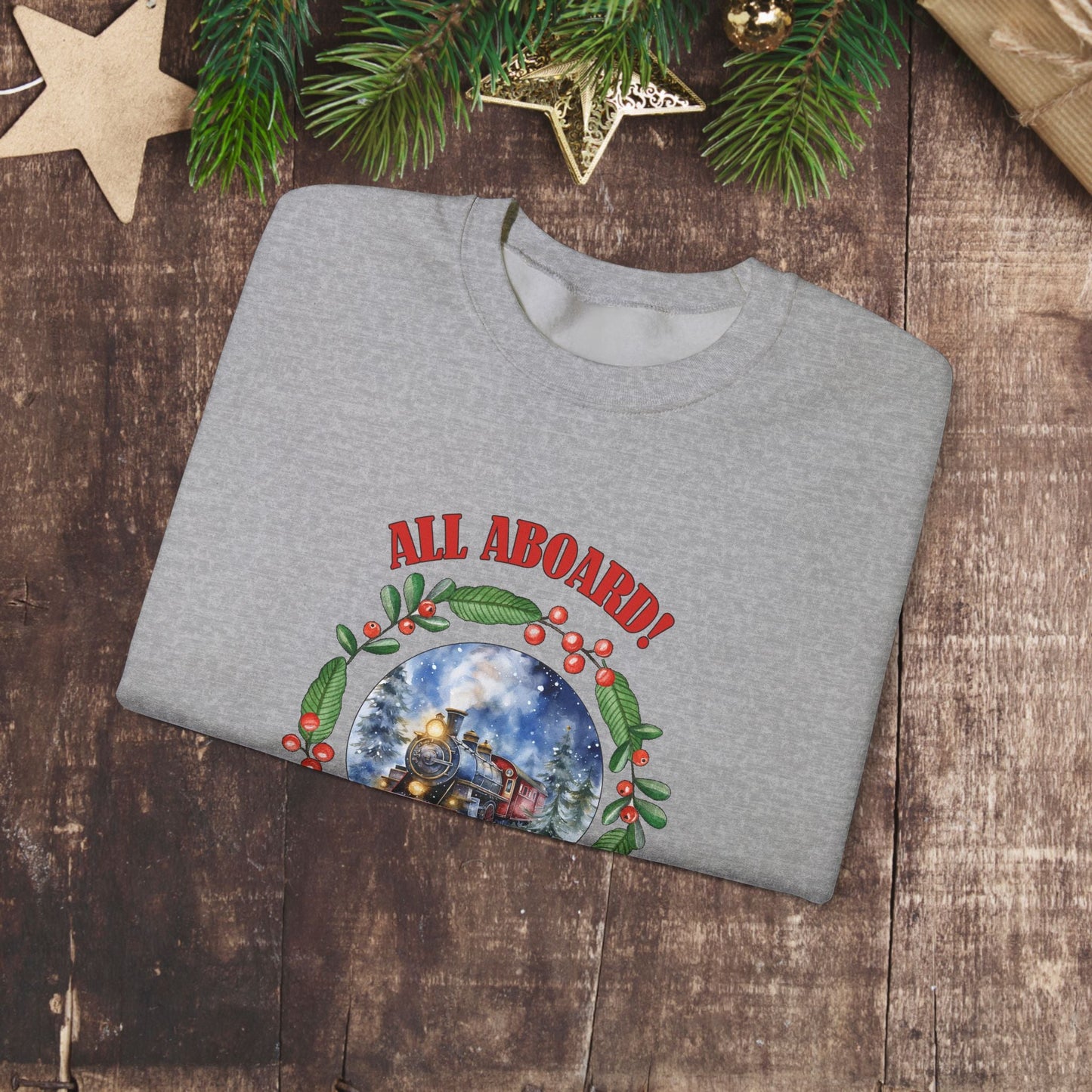 Christmas Train Sweatshirt, Polar Express Shirt, Christmas Gift For Family Train Lover - FlooredByArt