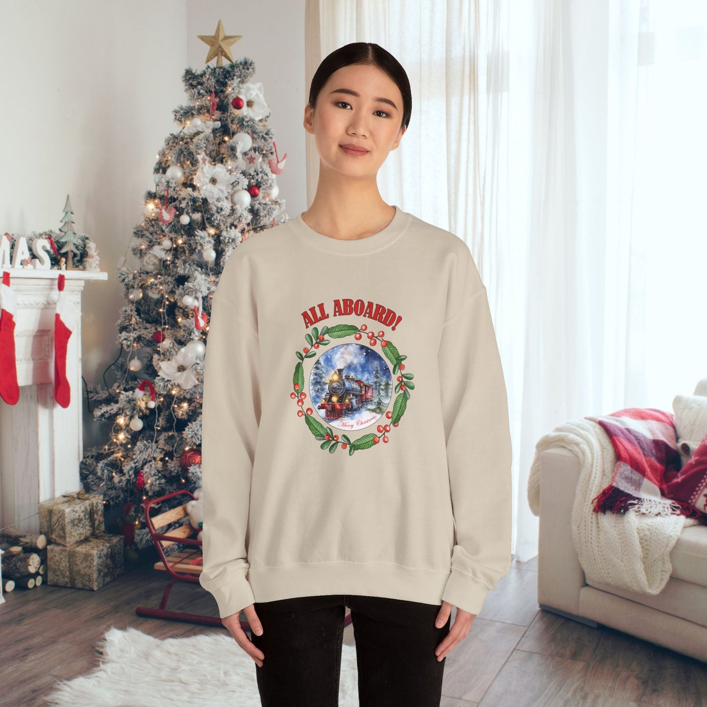 Christmas Train Sweatshirt, Polar Express Shirt, Christmas Gift For Family Train Lover - FlooredByArt