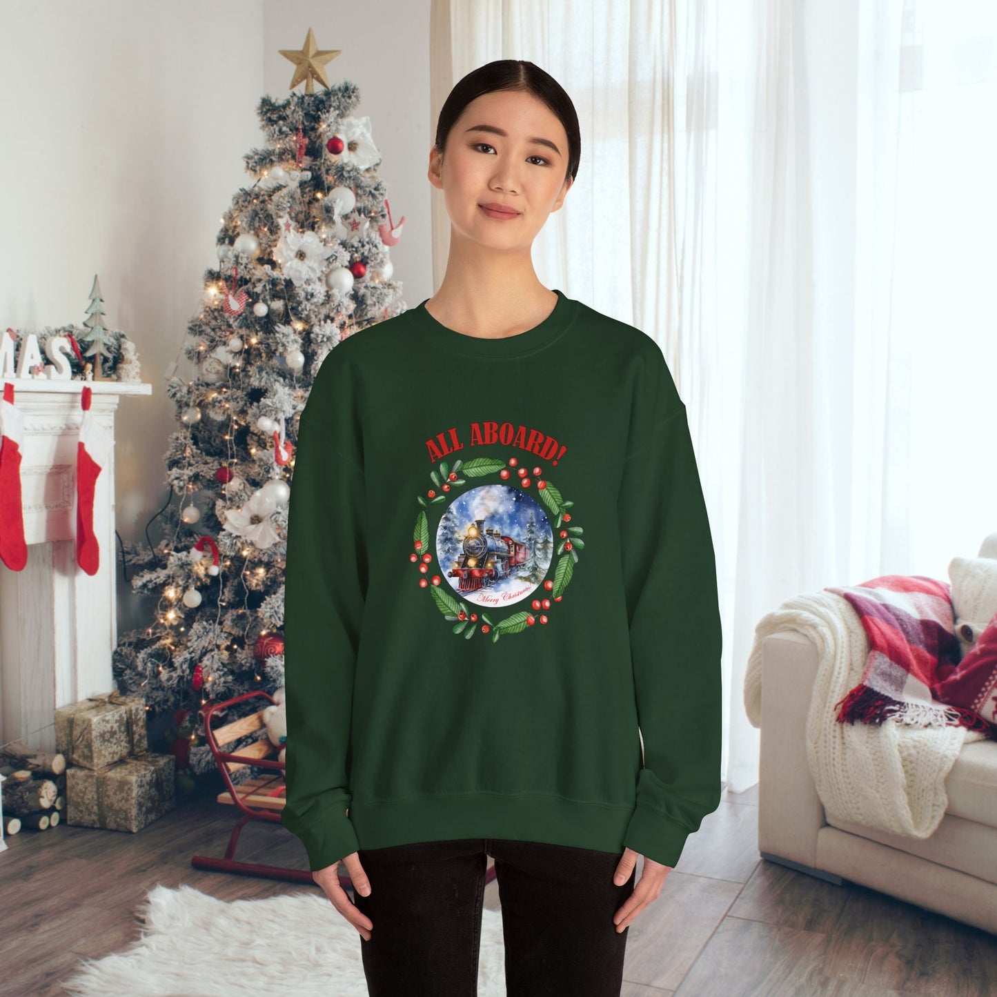 Christmas Train Sweatshirt, Polar Express Shirt, Christmas Gift For Family Train Lover - FlooredByArt